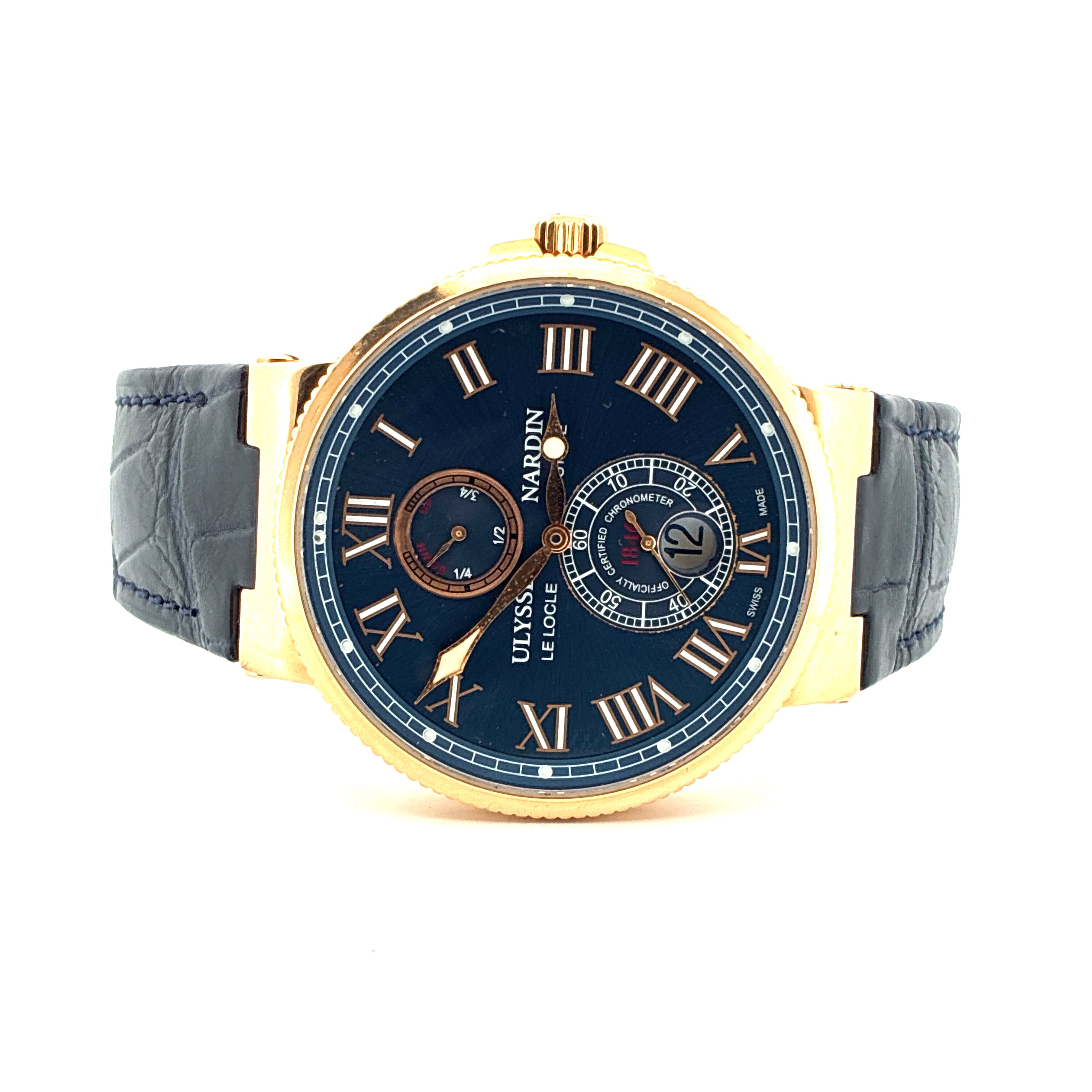 Maxi Marine Chronometer 43mm Blue Dial / Folding clasp / Box & Papers