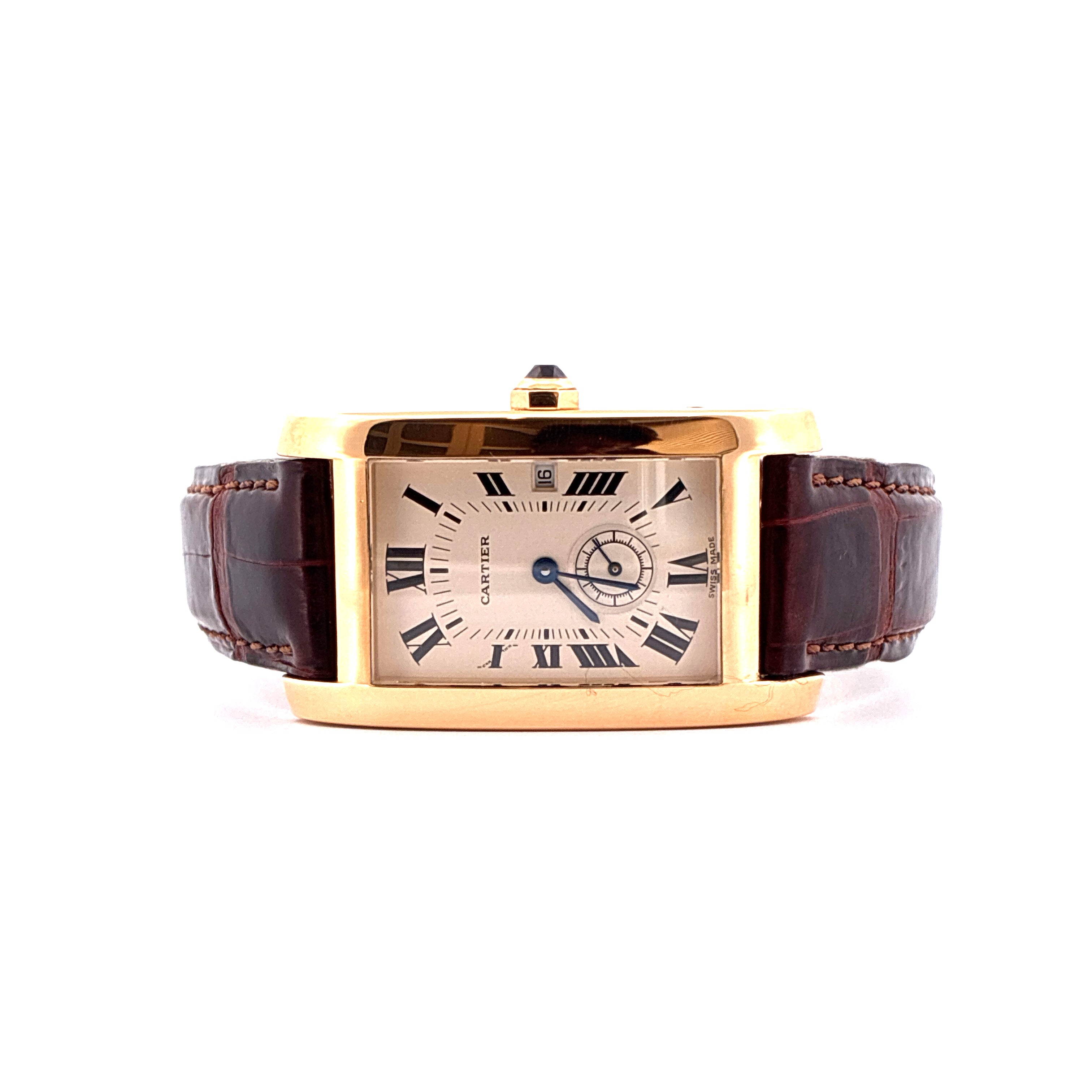 Cartier - Tank Américaine / Yellow Gold / Box / Folding-Clasp - [product_sku]
