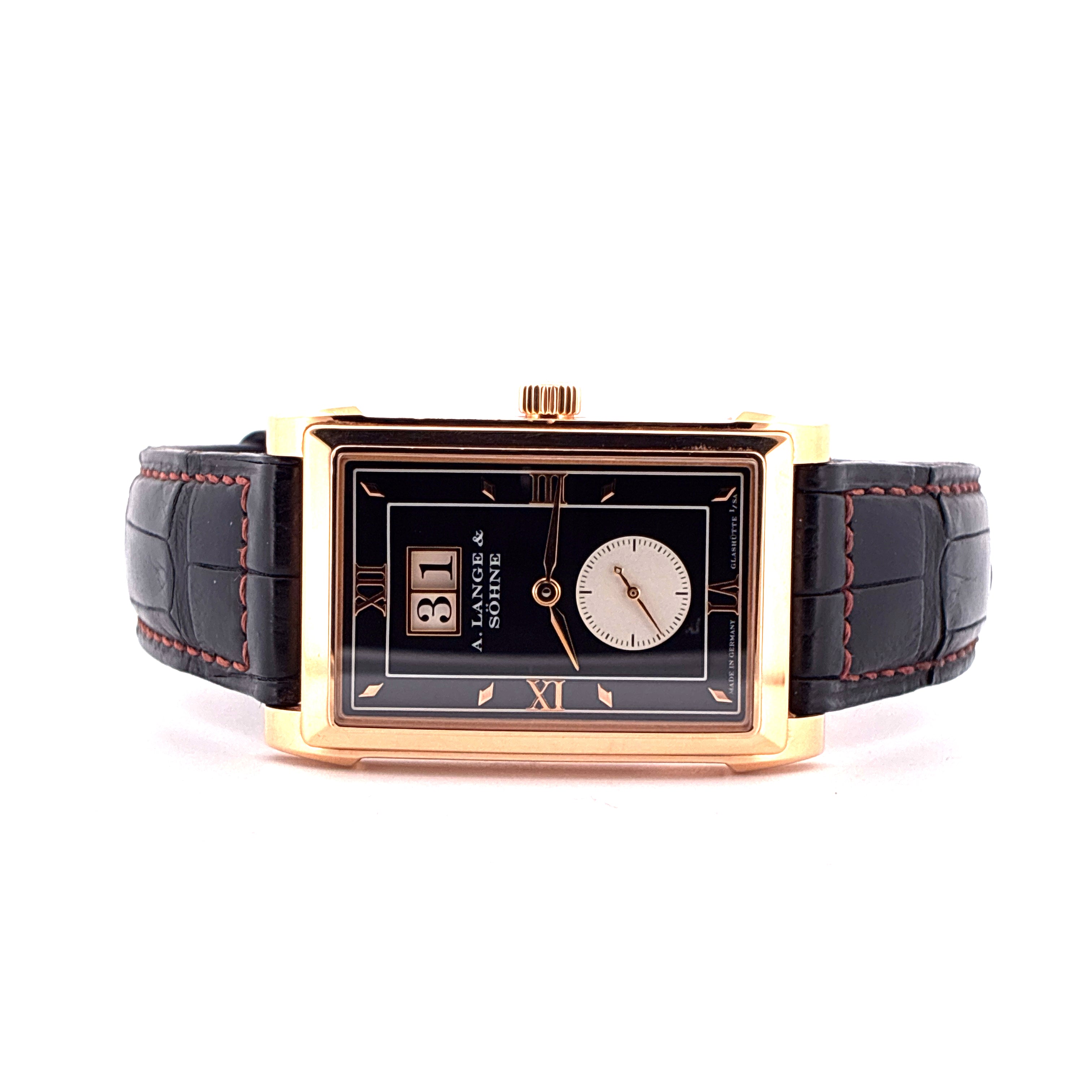 Cabaret / Folding clasp / Pin buckle / Panorama Date / Roségold / First Invoice / leather strap / Pusher / Black Dial Full-Set / 2003