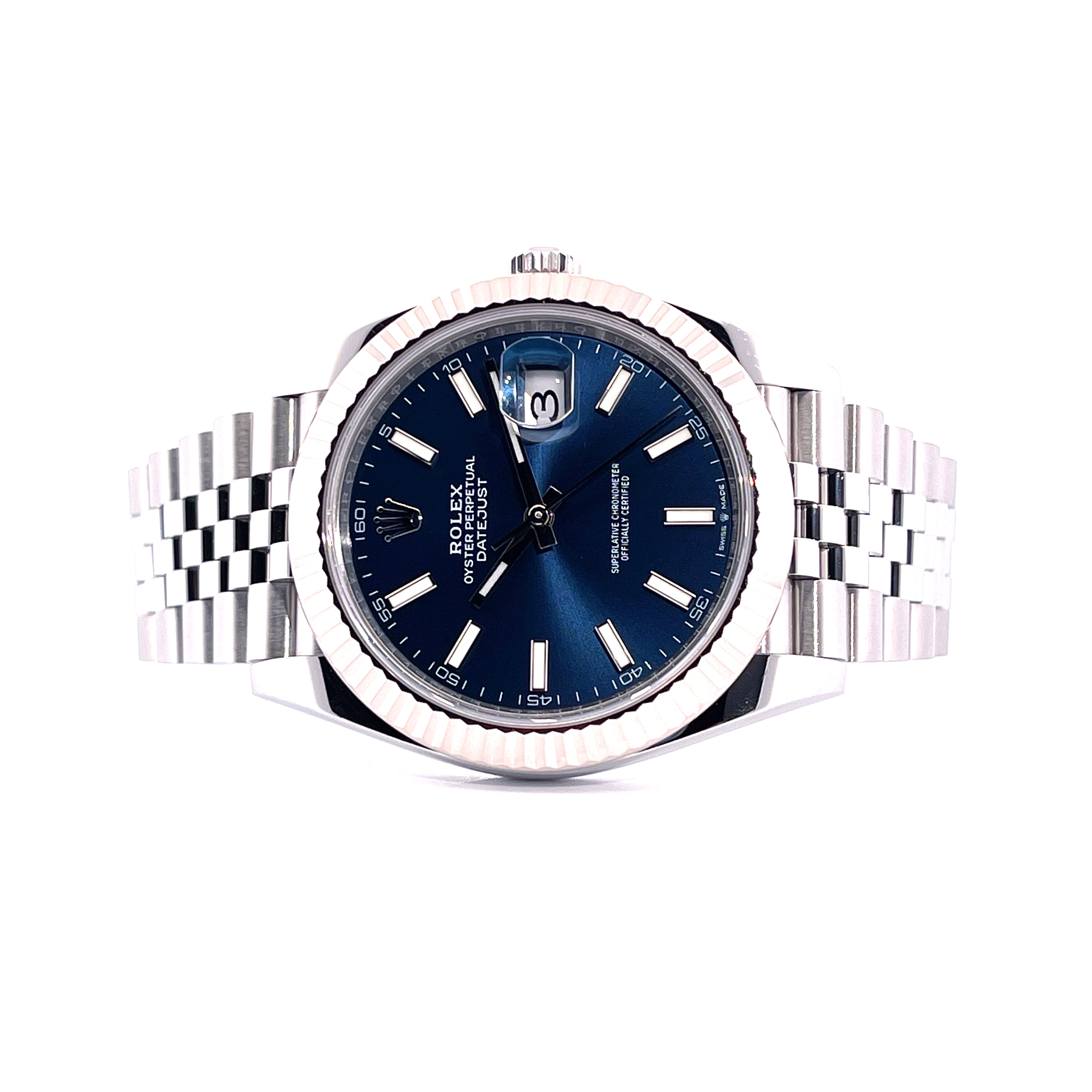 Datejust 41 Blue Dial Jubilee Whitegold Bezel / Box and Paper / 126334 / very good Condition / 2022