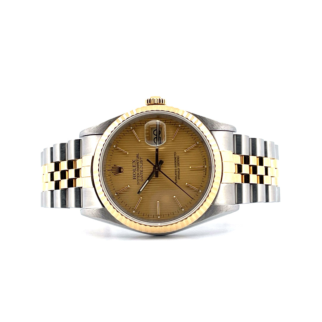 Rolex - Datejust 36 Gold Dial Jubilee / Full Set (1995) - [product_sku]