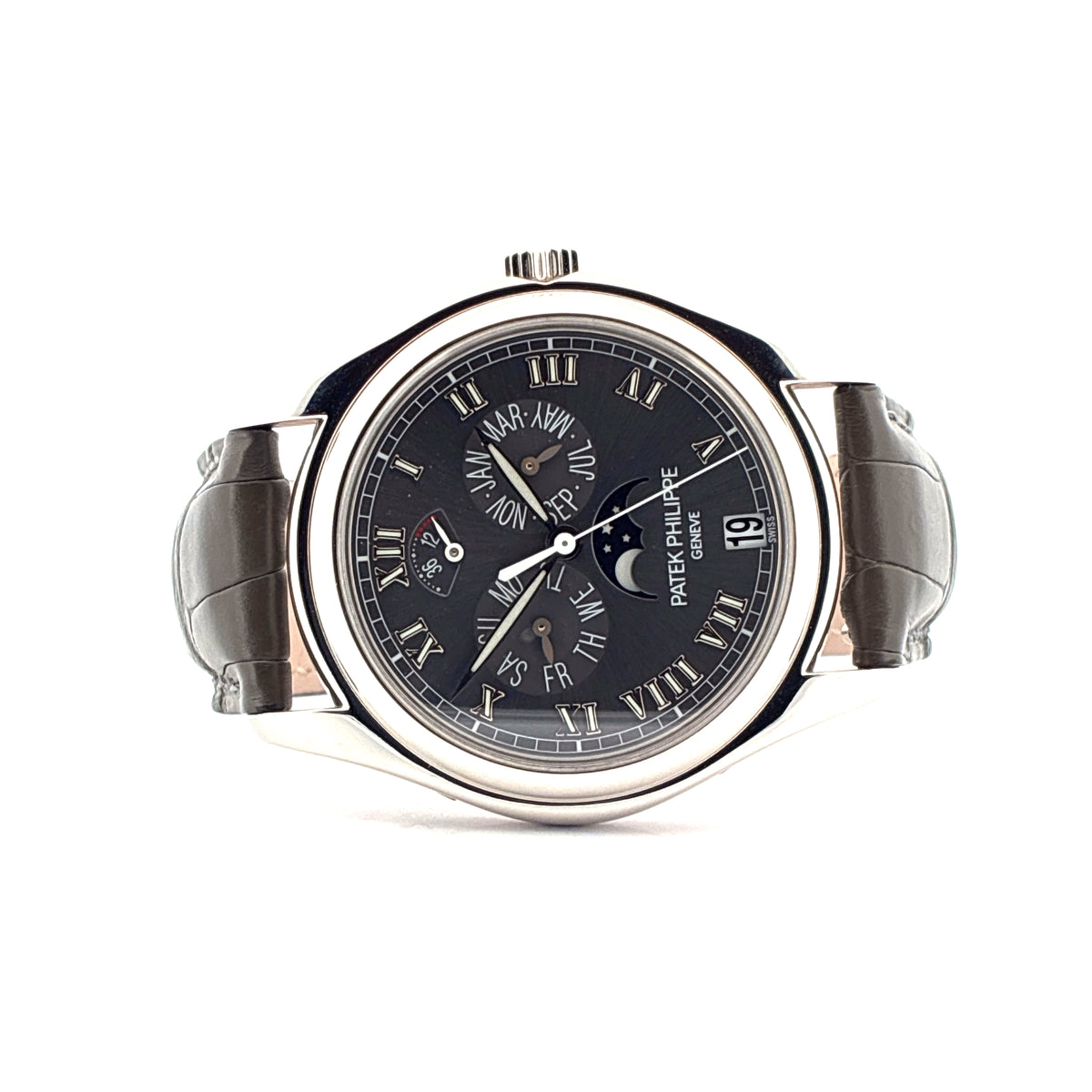 Annual Calendar / Platinum / Grey Dial / 3 Straps / Box & Papers / 2005