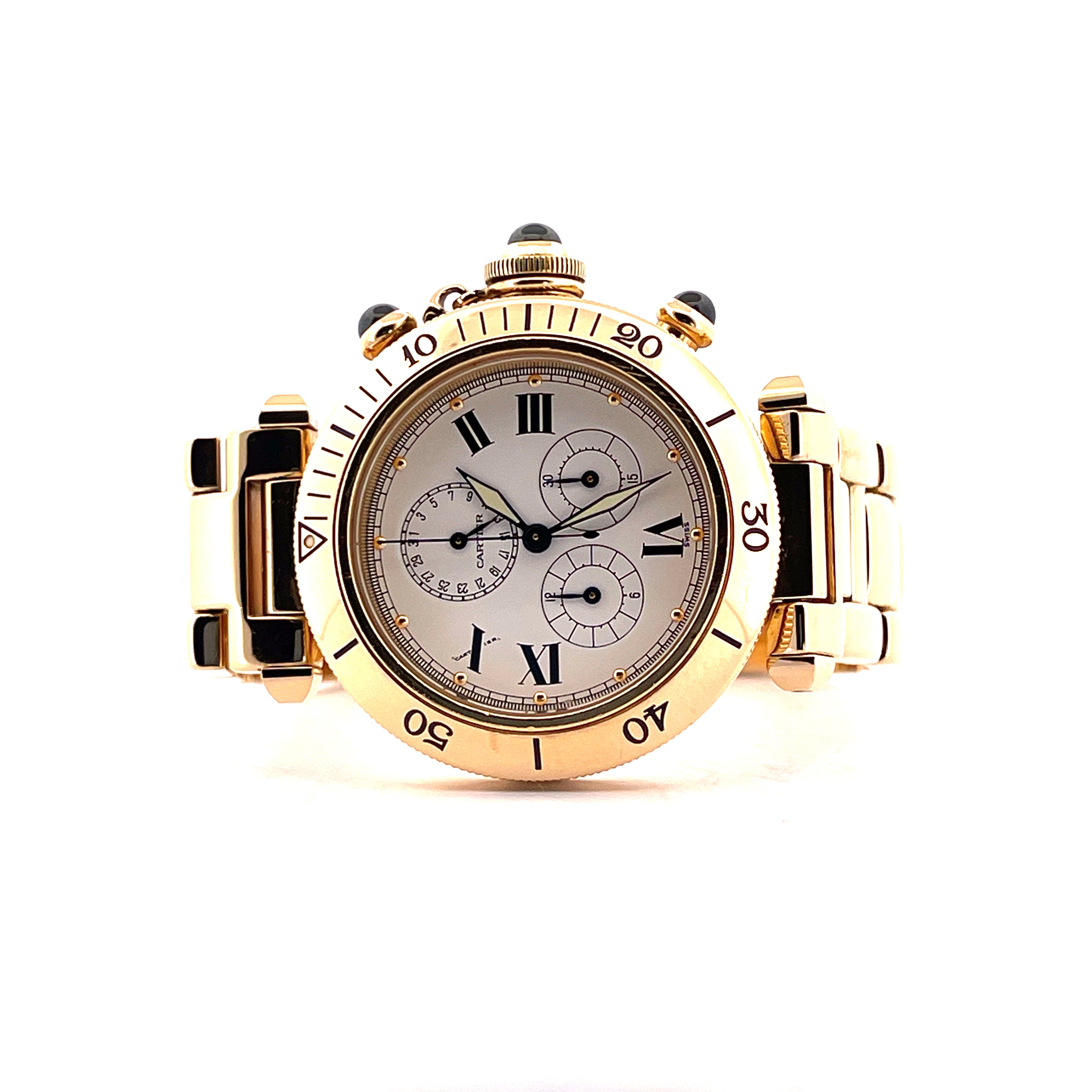 Pasha 35mm Chronograph 18k Full-Gold