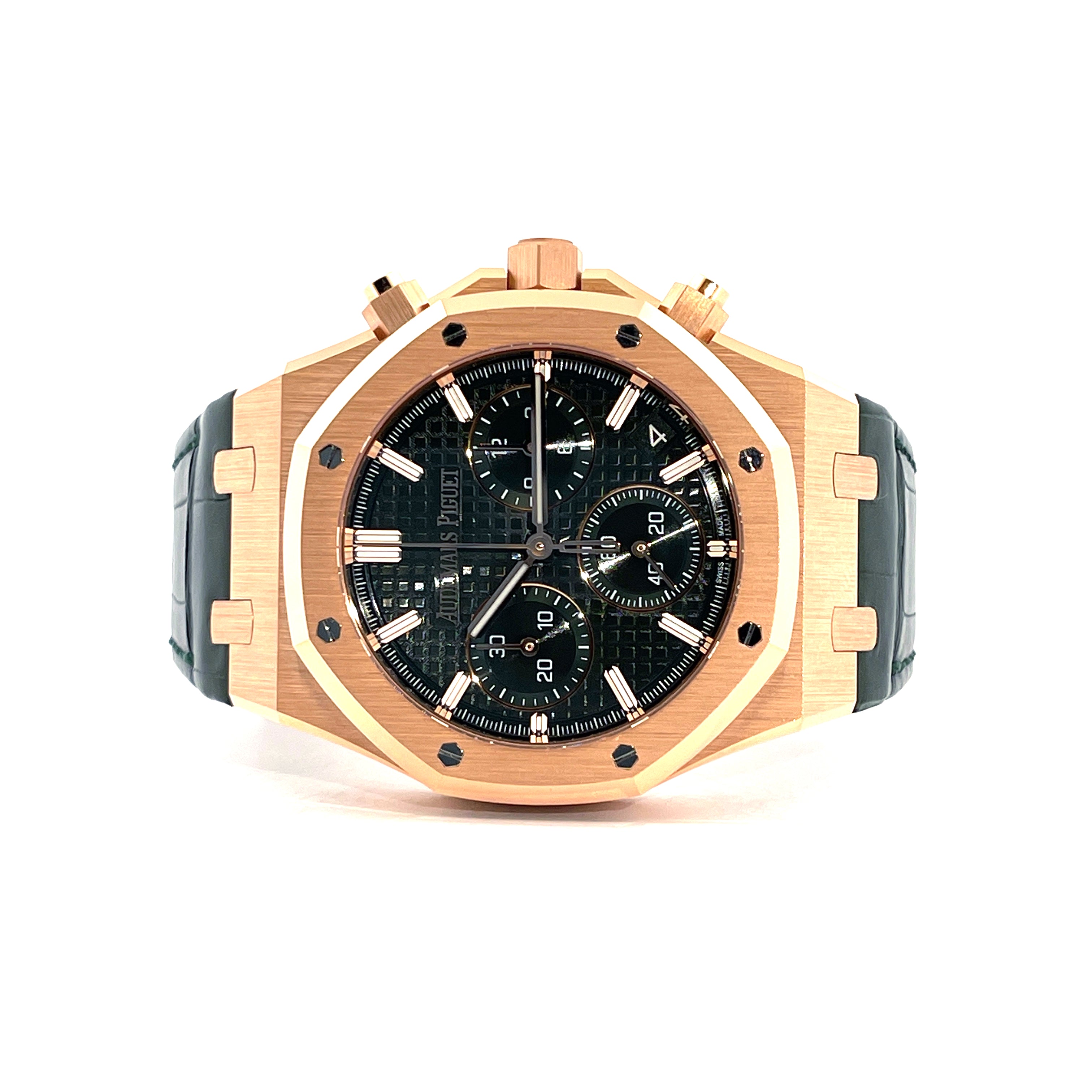 Audemars Piguet - Royal Oak Green Chronograph 26240OR Roségold / Box and Paper / premium Condition / 2025 - [product_sku]