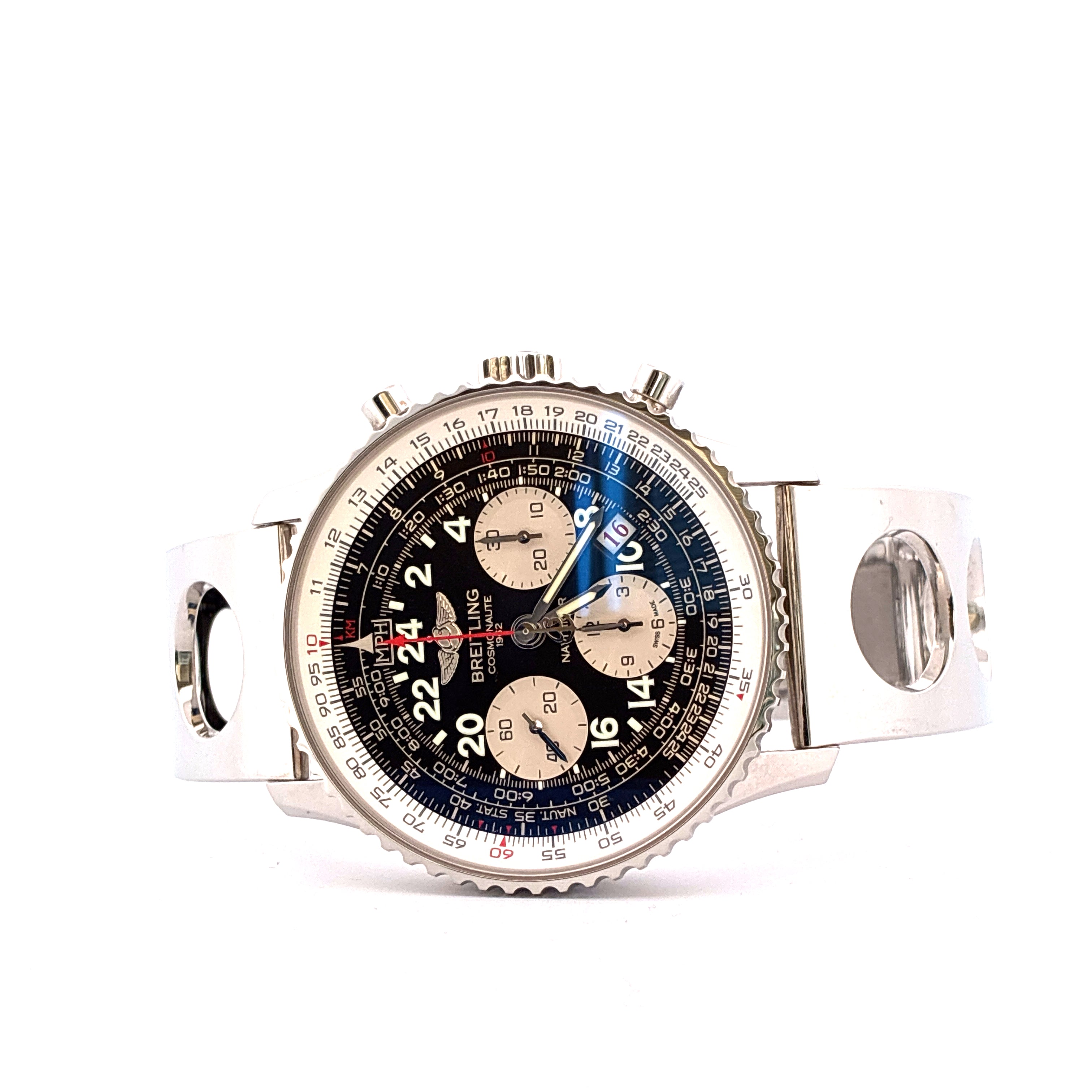 Navitimer Cosmonaute Steel Cuff Bracelet LIMITED EDITION 1.962 / incl Rubber Strap and Folding Clasp / very good Condt. / Premium Full Set / 2014