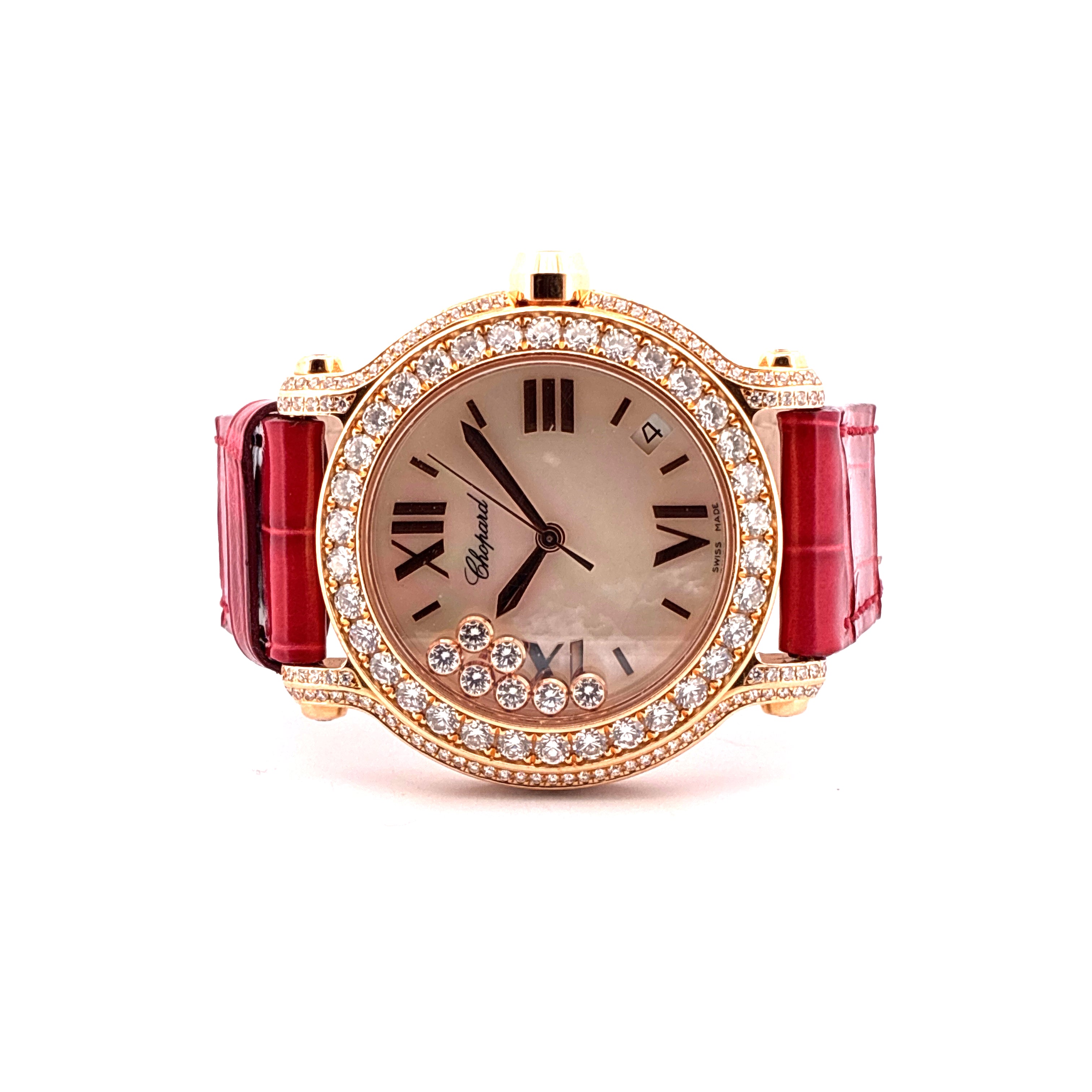 Happy Sport Quarz / MOP Dial / Diamonds / Red Gold / very rare / Box / Certificate of authenticity / Retail price EUR 74.000,00