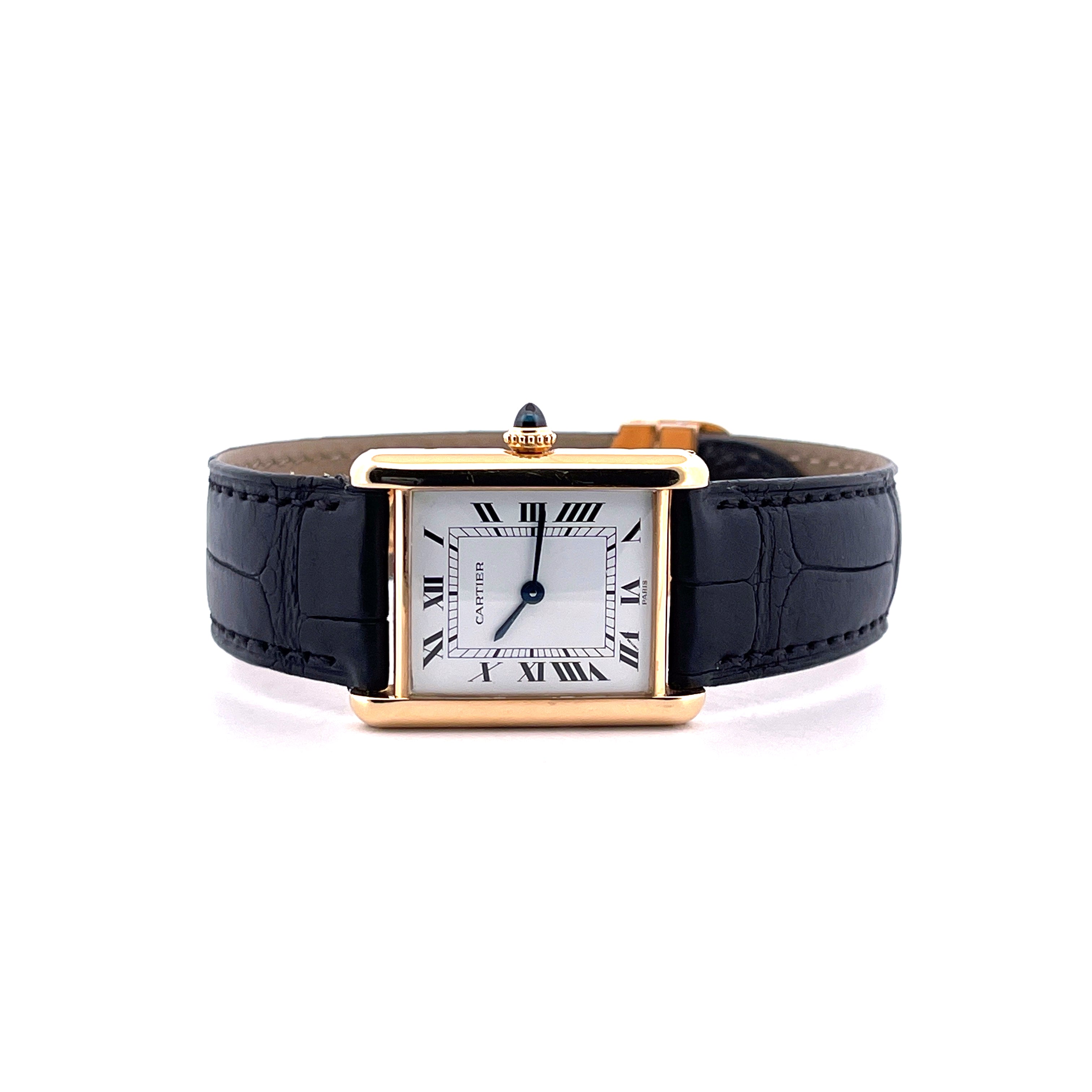 Cartier - Tank Louis "Paris Dial" 18kt Yellowgold / Handwinding / Folding Clasp / very good Condition - [product_sku]