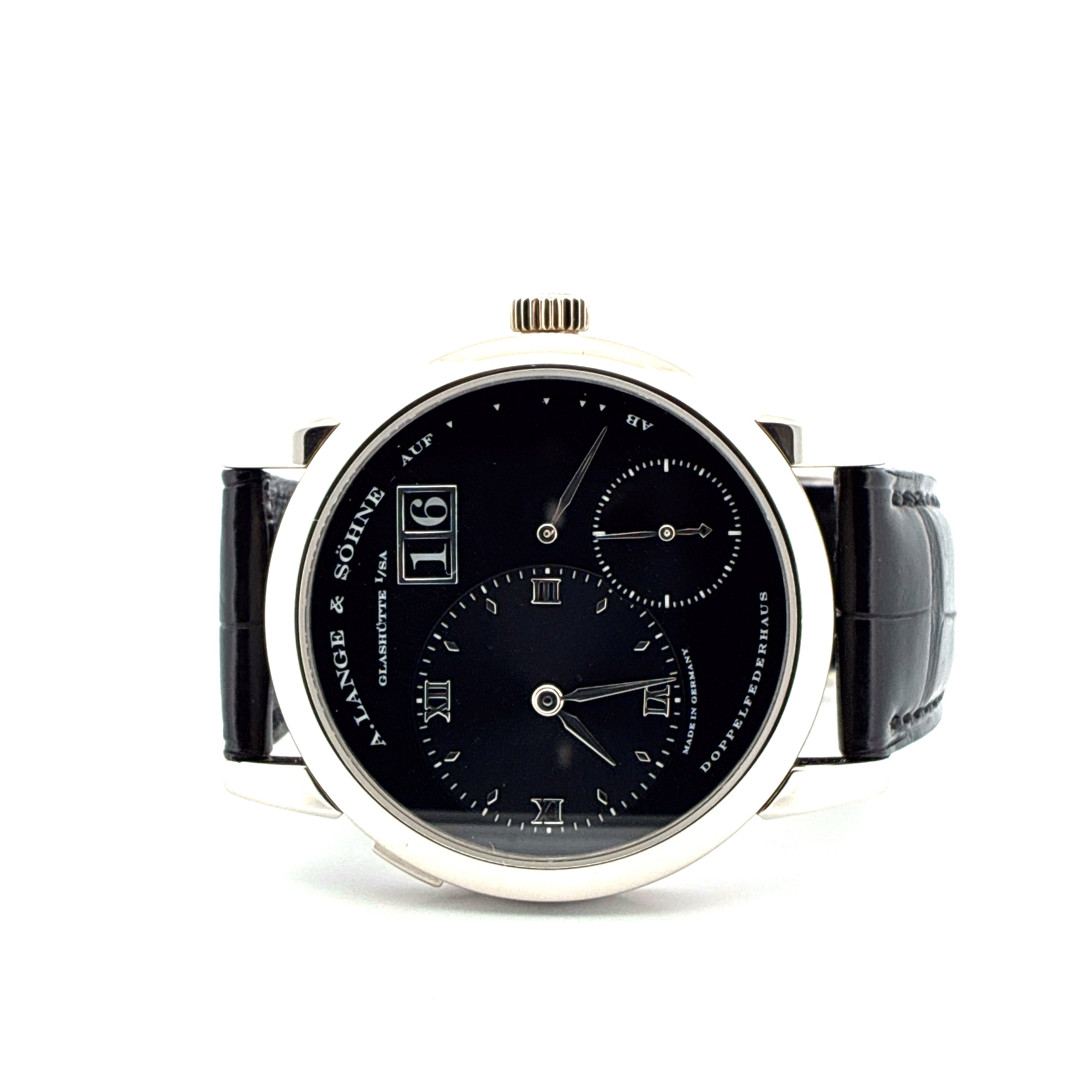 Lange 1 / Very good Condt. / Black dial / Platinum / Box