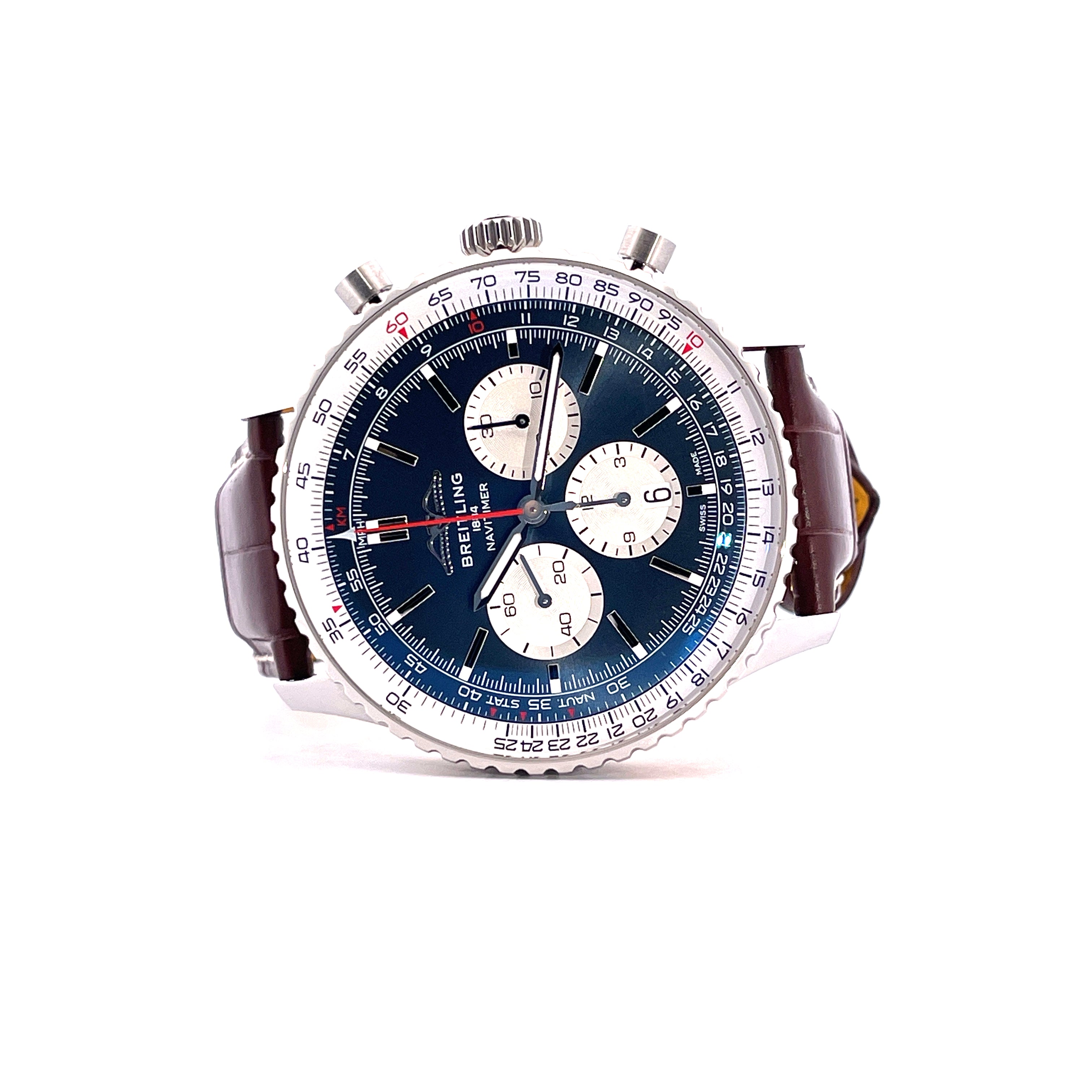 Navitimer B01 Chronograph 46 / New Leather Strap / Blue Dial / Full-Set - 2020-
