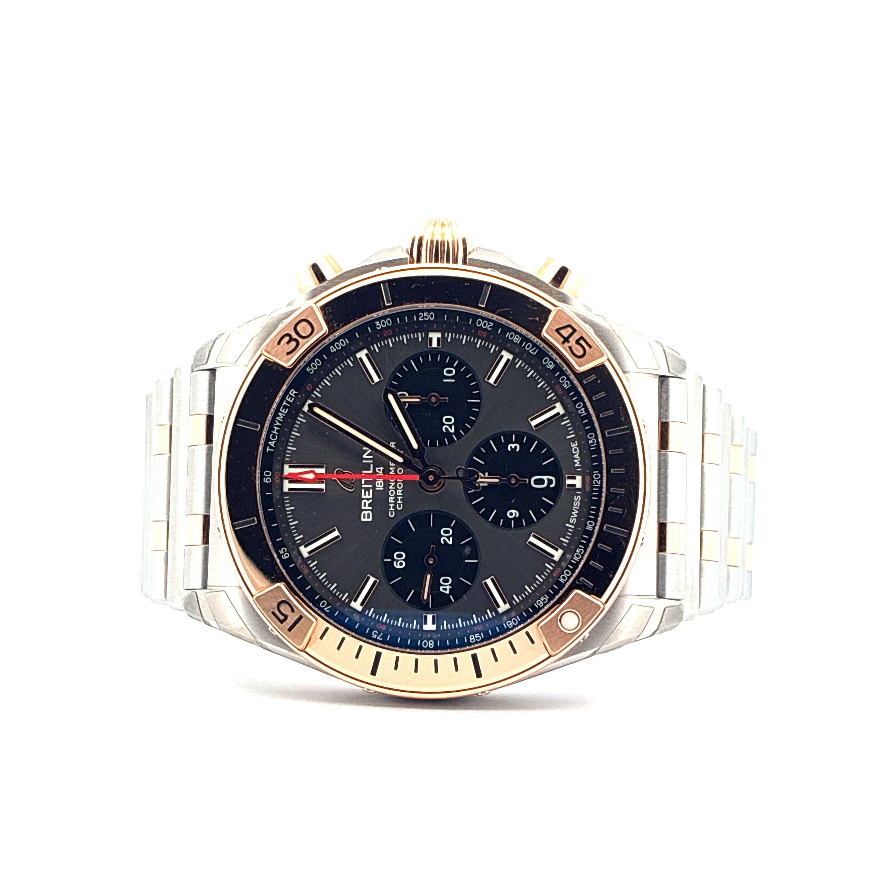 Chronomat B01 42 / Bicolor / Grey Dial / Stickers / Very good condt. / Full-Set / 2024