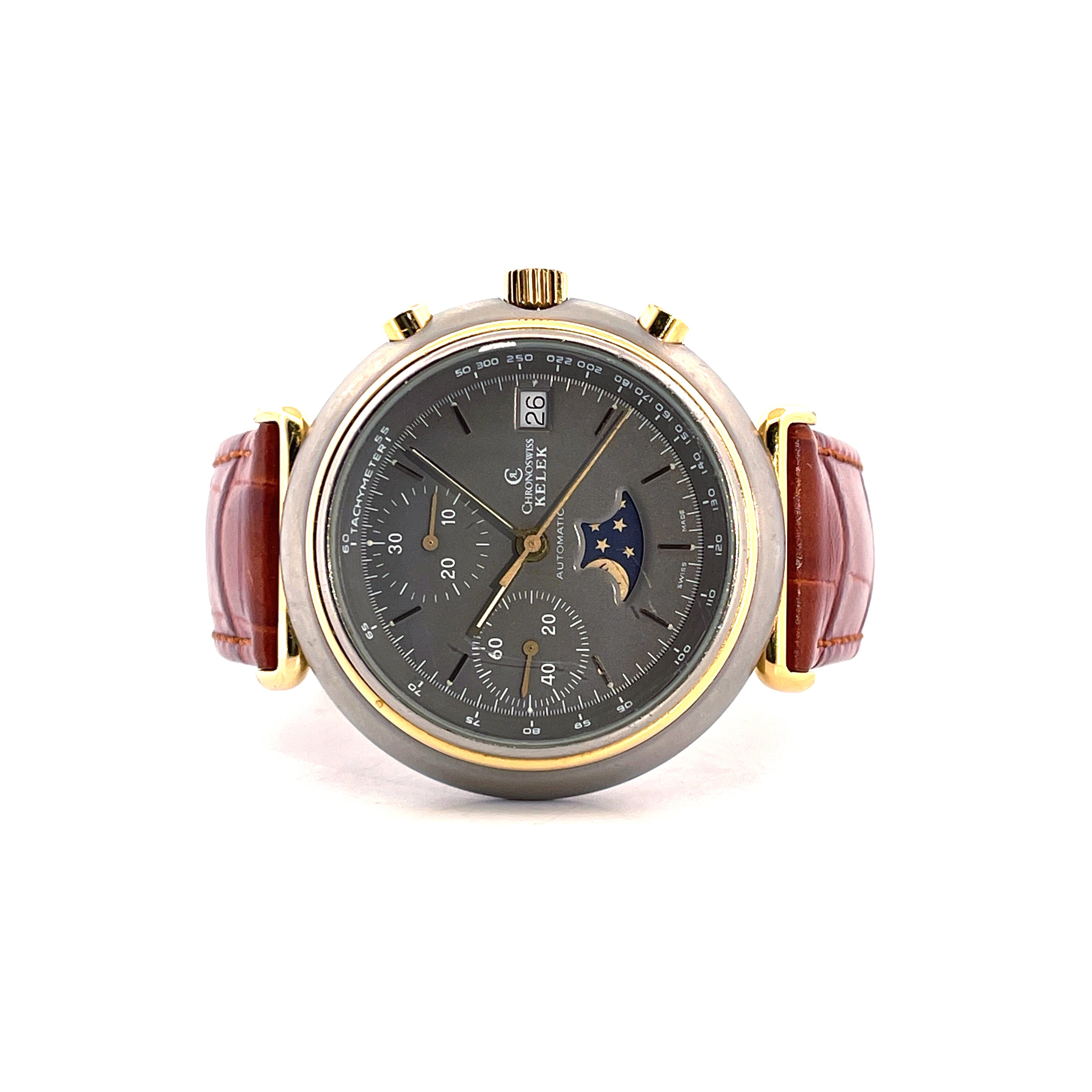 Chronoswiss - Kelek Chronograph Titan Gold 40 mm / Full Set / very good Condition / 1989 - [product_sku]