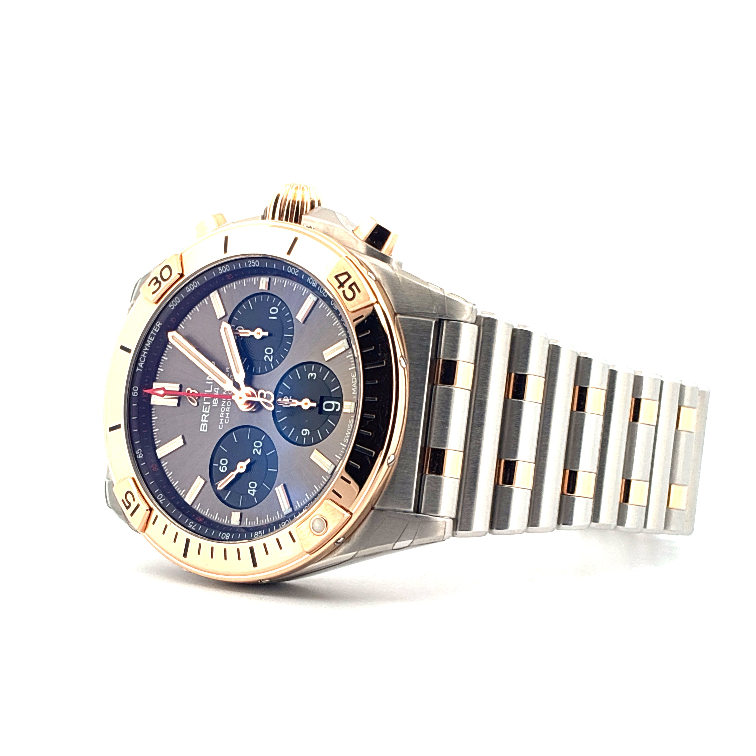 Chronomat B01 42 / Bicolor / Grey Dial / Stickers / Very good condt. / Full-Set / 2024