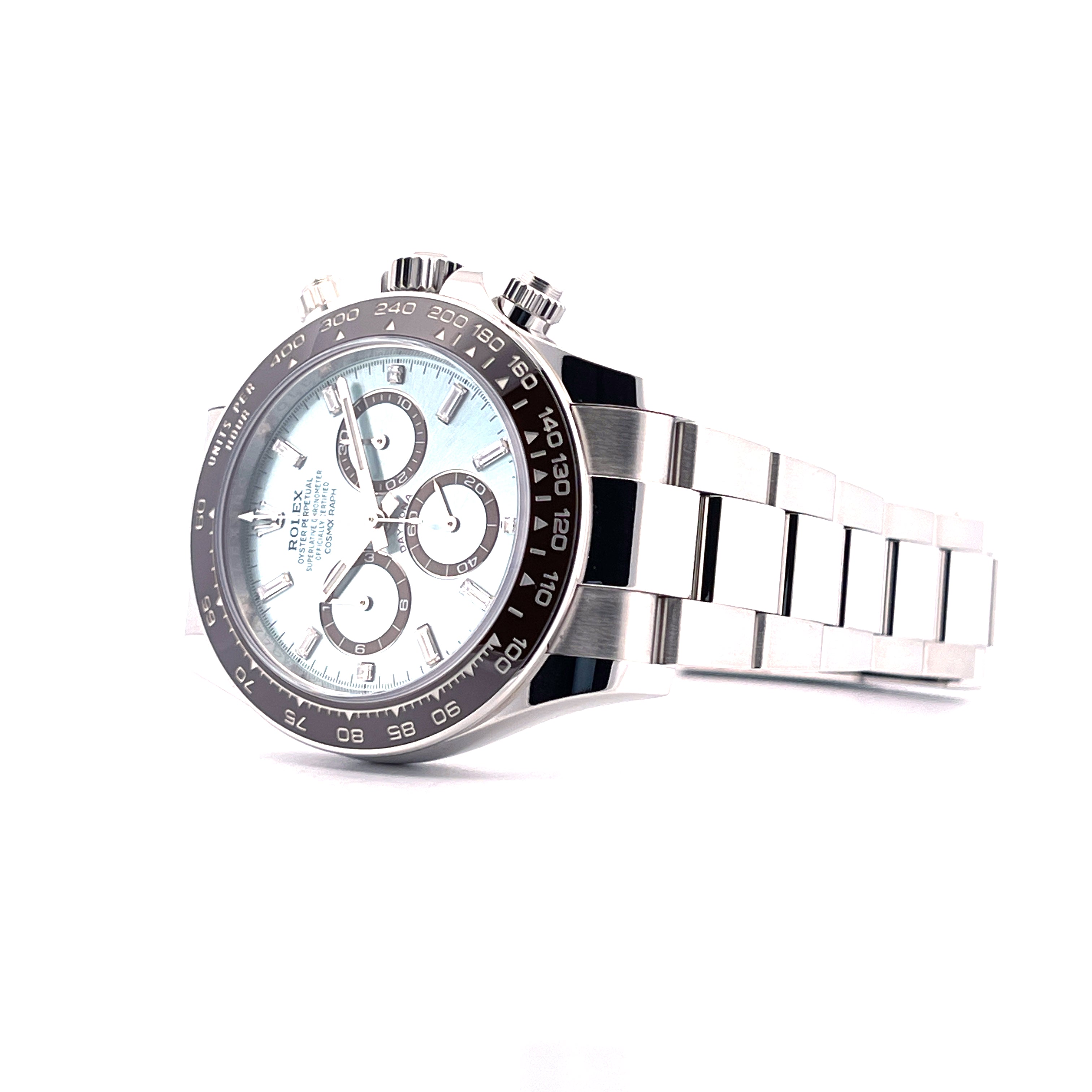 Rolex - Daytona Platinum Baguette Diamonds Ice Blue / perfect Condition / Full Set / 2024 - [product_sku]