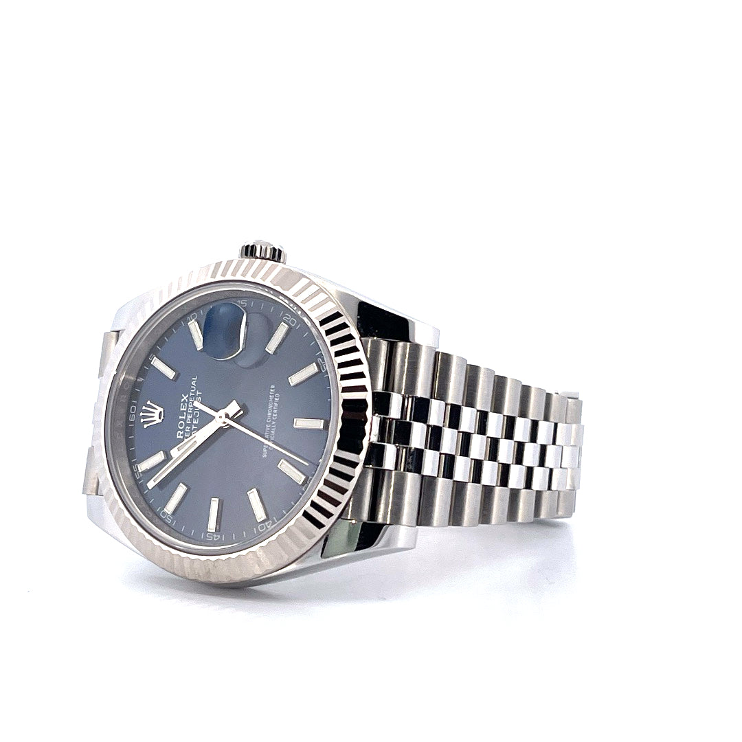 Datejust 41 / Blaues Zifferblatt / Jubilee Band / Weißgold Lünette (2022) - Juwelier Spliedt