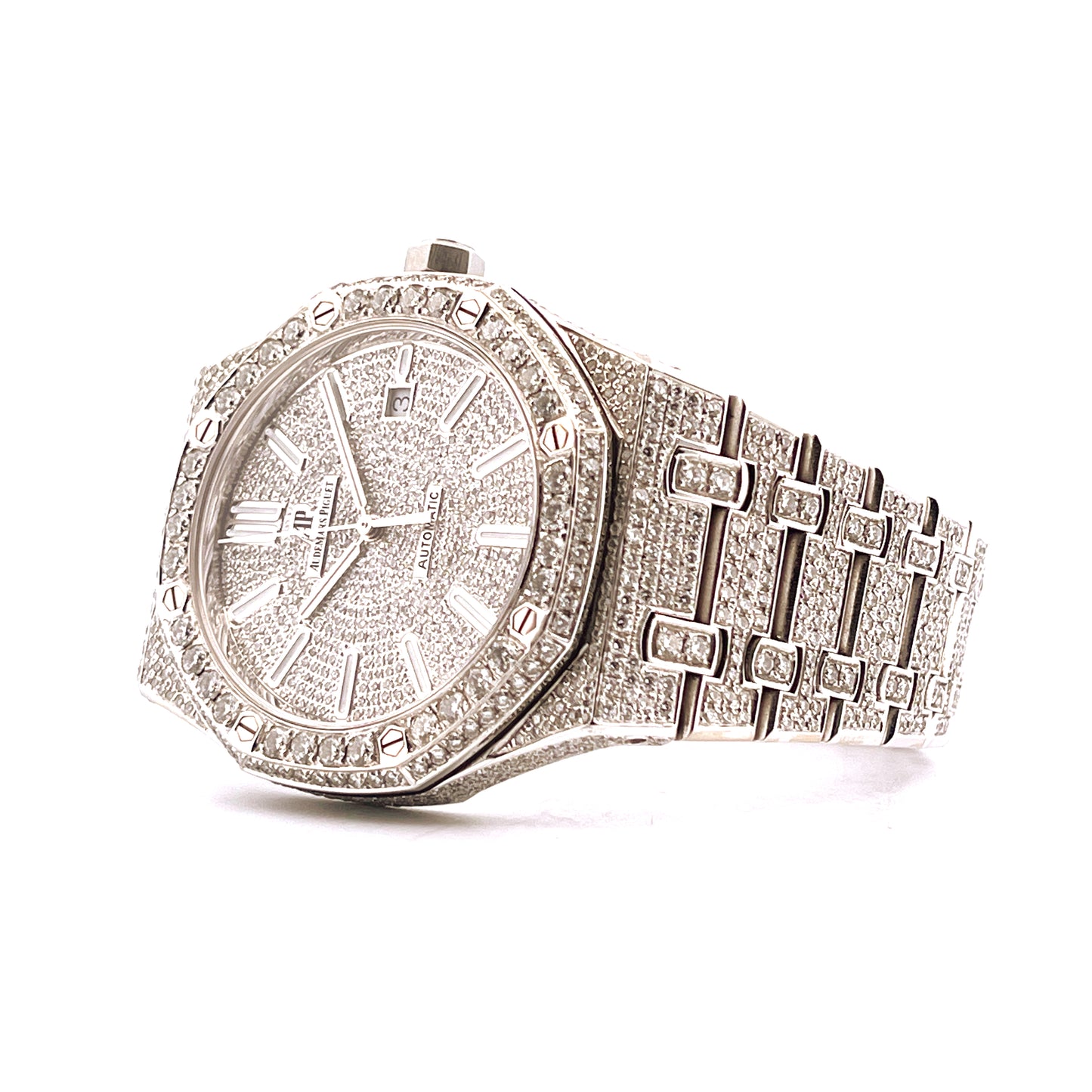 Audemars Piguet Royal Oak 15400ST Iced out (2016) - Full Set