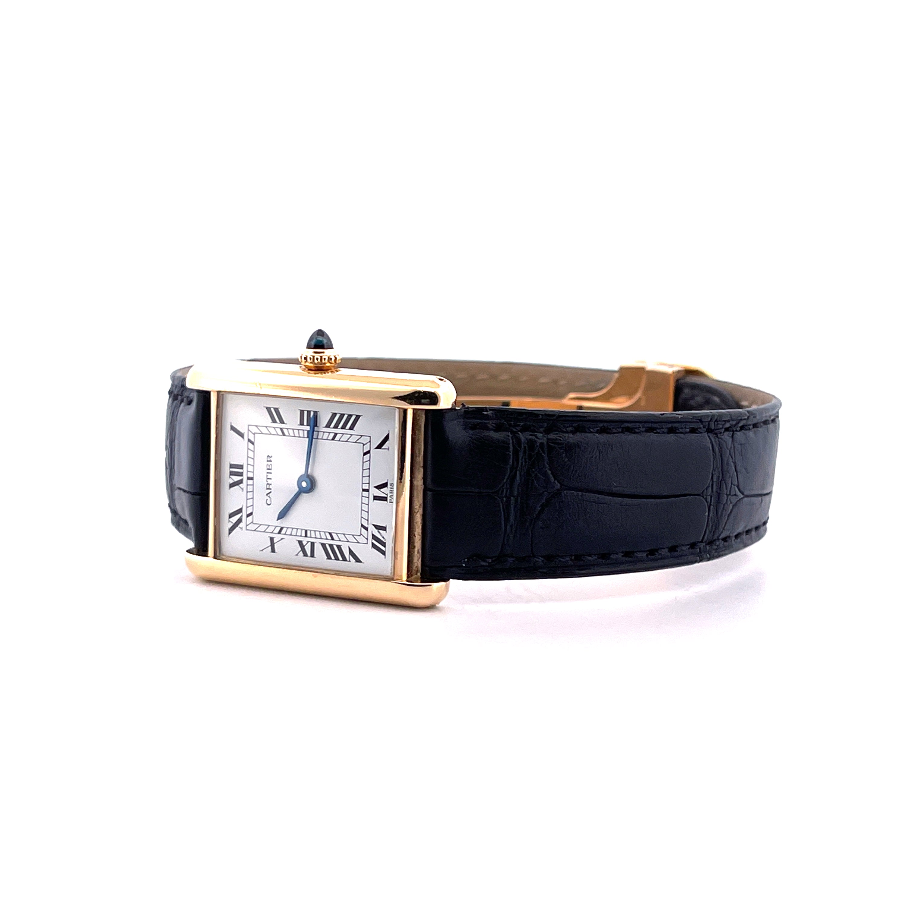 Cartier - Tank Louis "Paris Dial" 18kt Yellowgold / Handwinding / Folding Clasp / very good Condition - [product_sku]