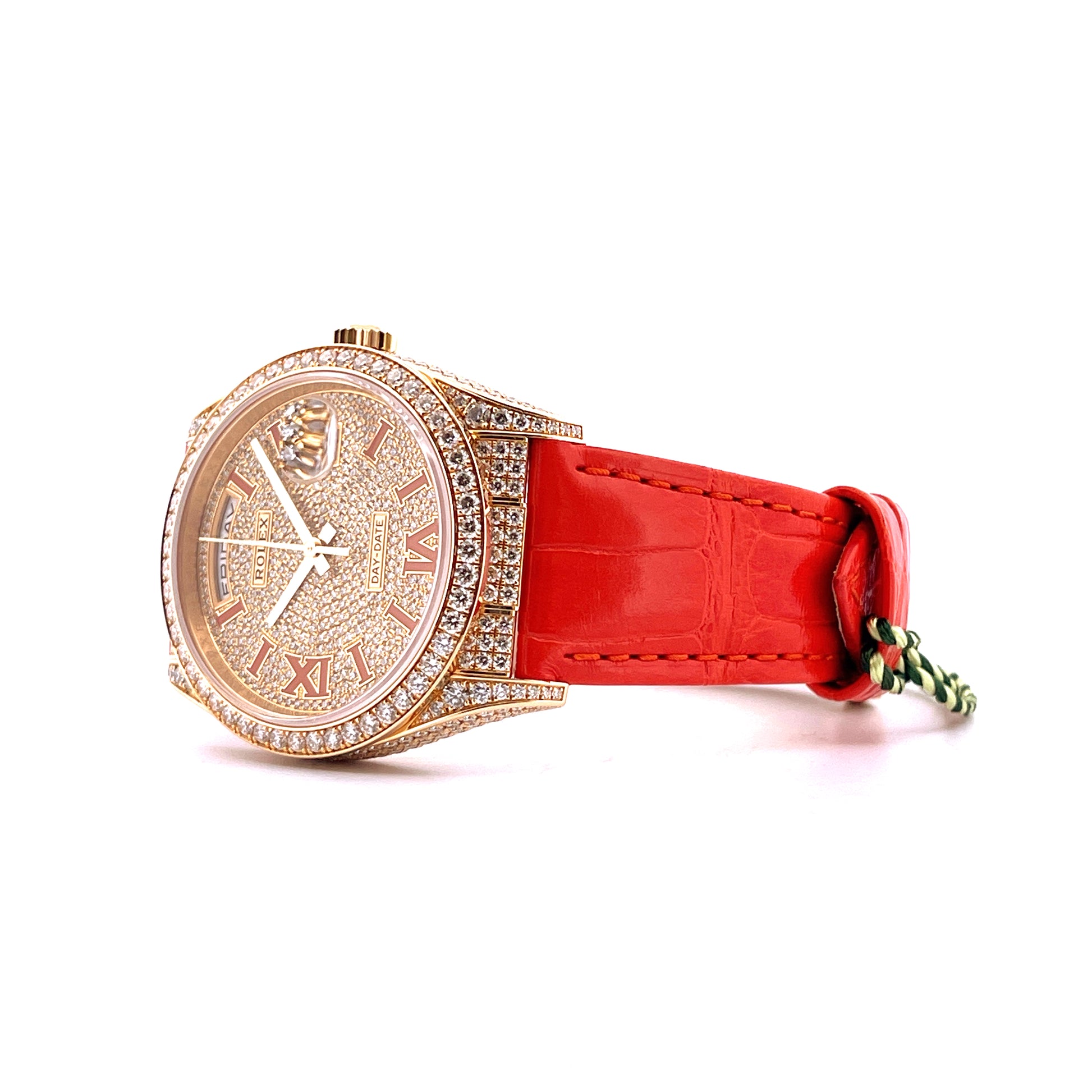 Rolex - Day-Date 36 Iced out (Orange) - Juwelier Spliedt