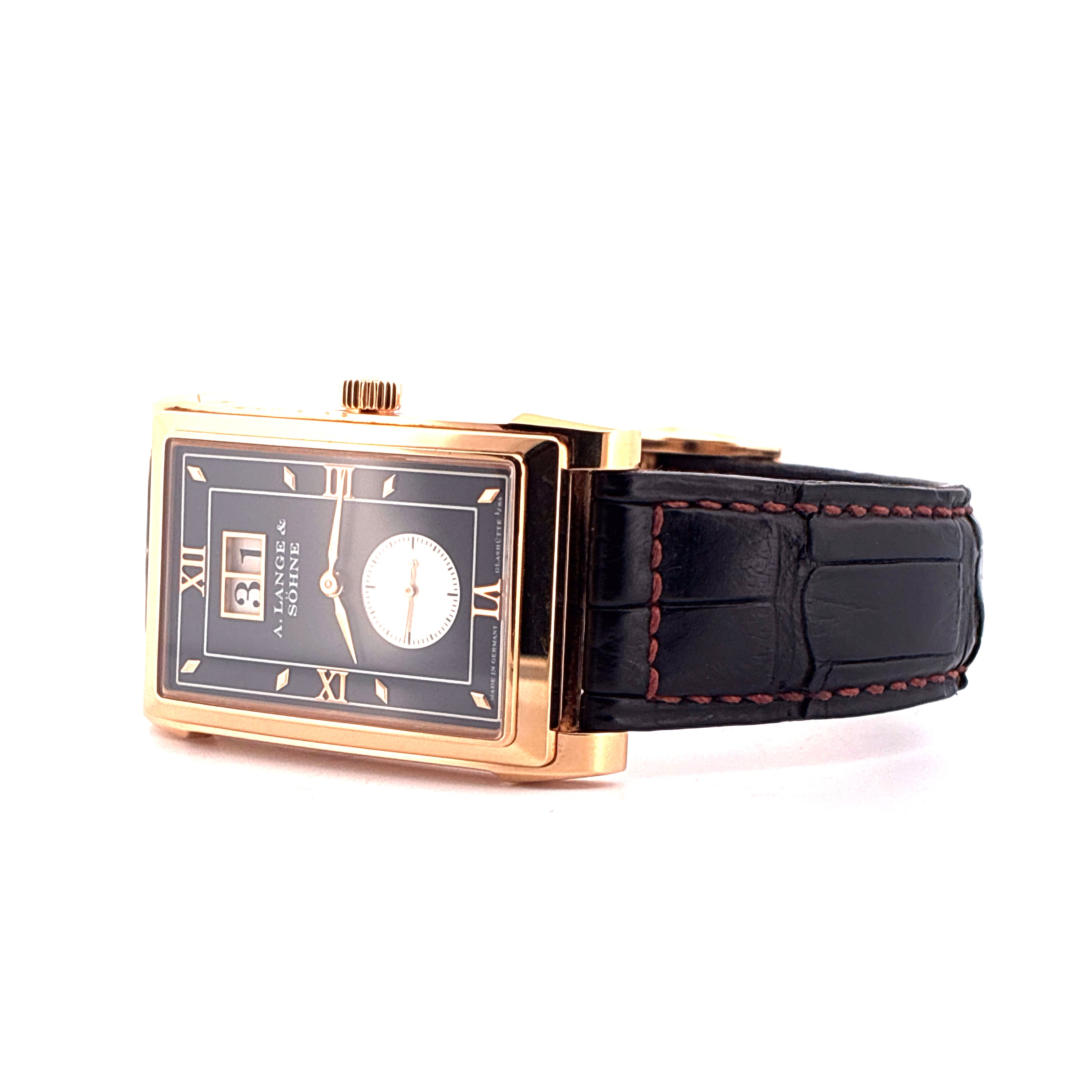 Cabaret / Folding clasp / Pin buckle / Panorama Date / Roségold / First Invoice / leather strap / Pusher / Black Dial Full-Set / 2003