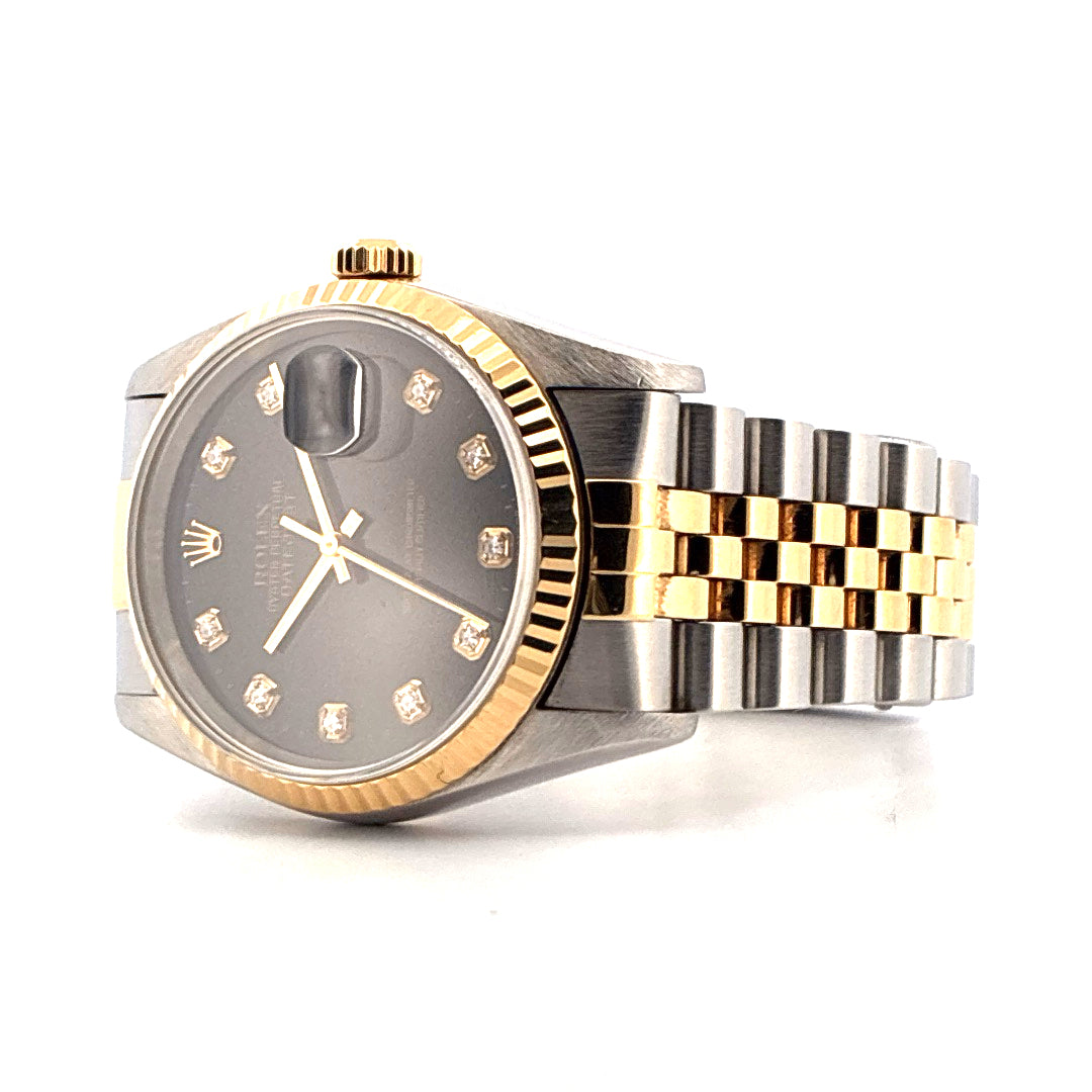 Datejust 36 Bicolor / Stahl/Gelbgold / schwarzes Zifferblatt (1999) - Juwelier Spliedt