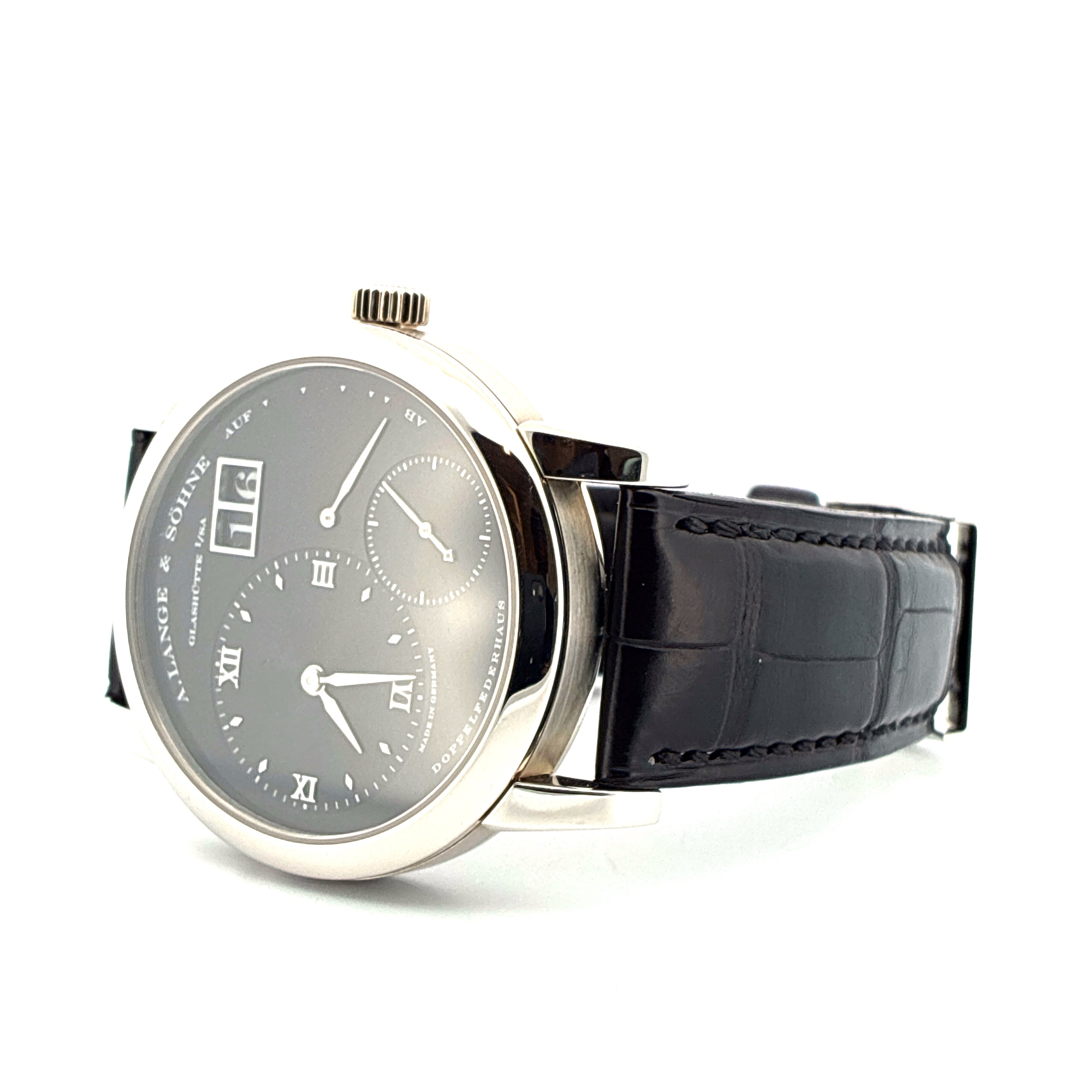 Lange 1 / Very good Condt. / Black dial / Platinum / Box