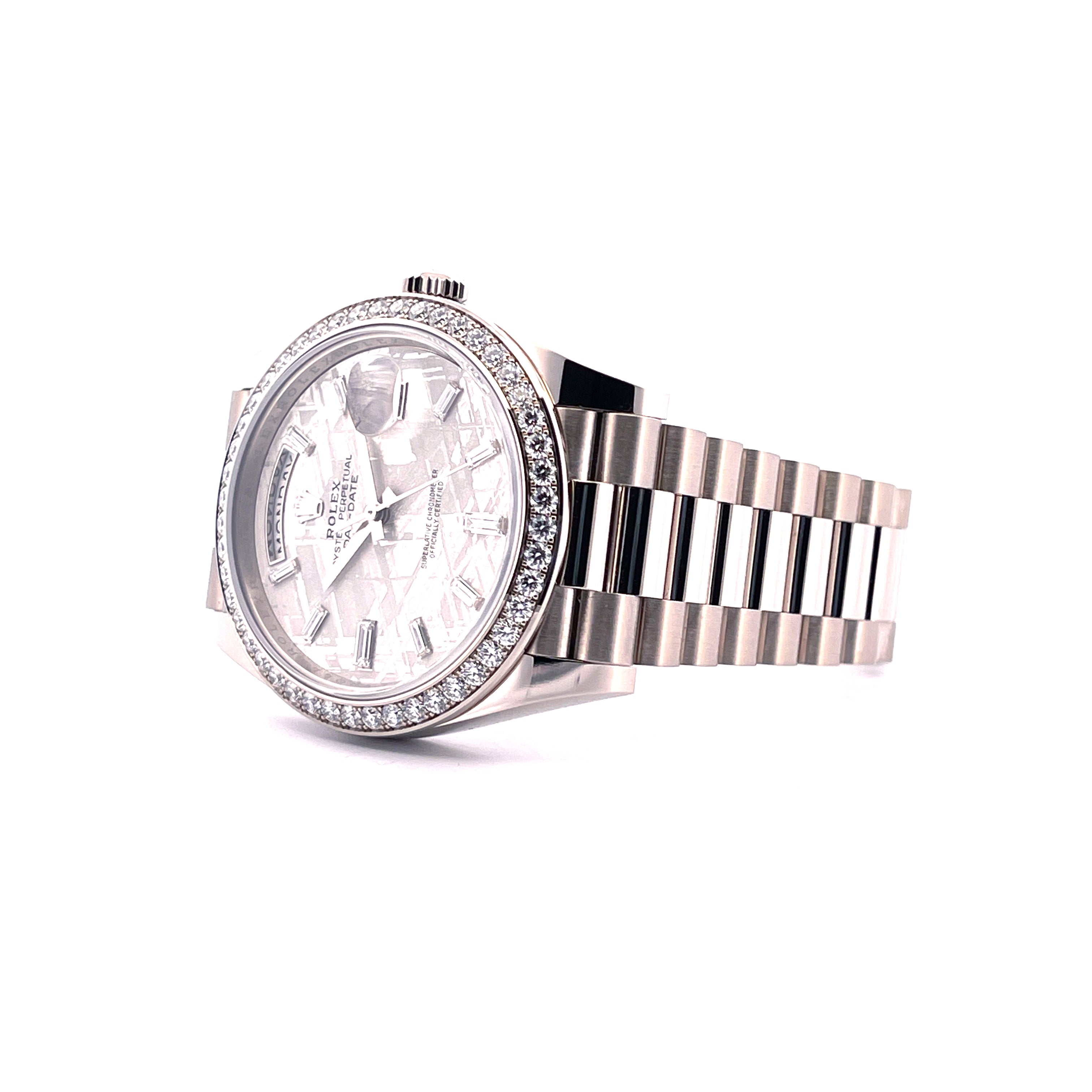 Rolex - Day-Date 40 Whitegold Meteorite Baguette Dial Diamonds / Box & Paper / Unworn / 2025 - [product_sku]