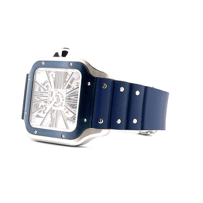 Cartier - Cartier Santos Skeleton Blue - Juwelier Spliedt