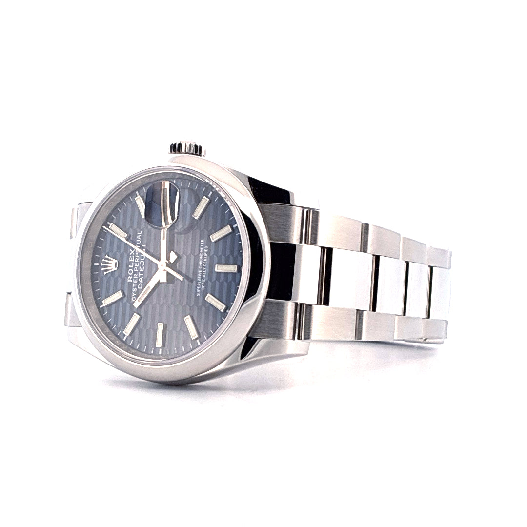 Rolex - Datejust 36 Blue Motif Dial / Honeycomb Dial / 2023 - [product_sku]