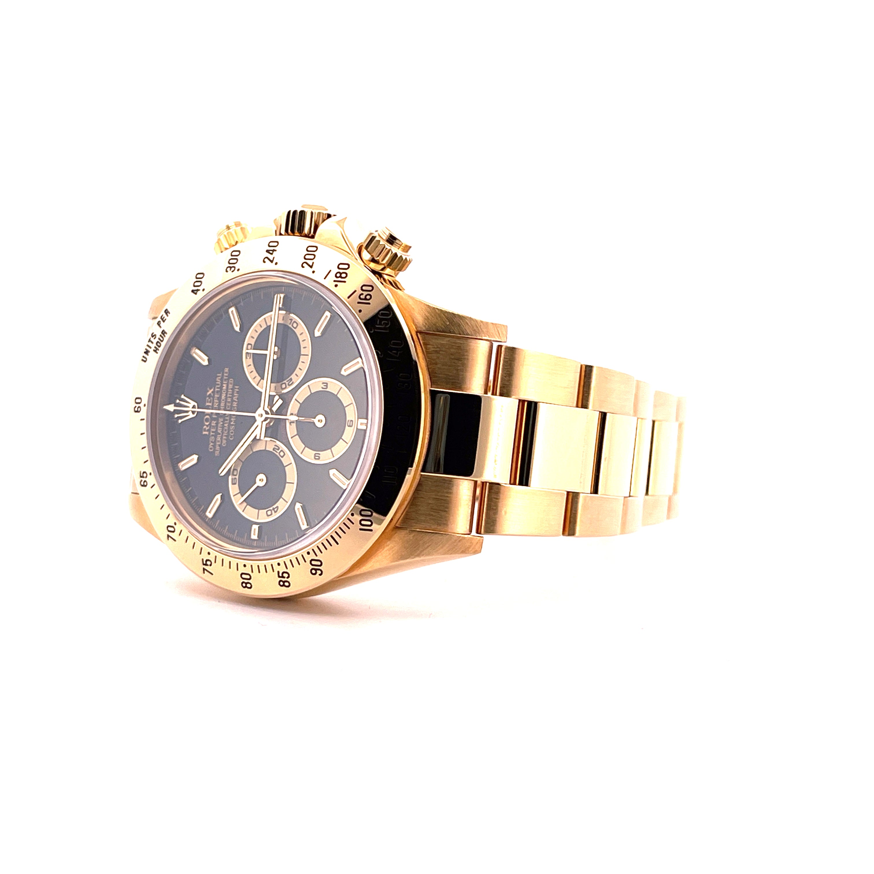 Rolex - Daytona Yellowgold 18 kt Ref.16528 Black Dial / Premium Set / very good Condition / LC100 / 1998 - [product_sku]