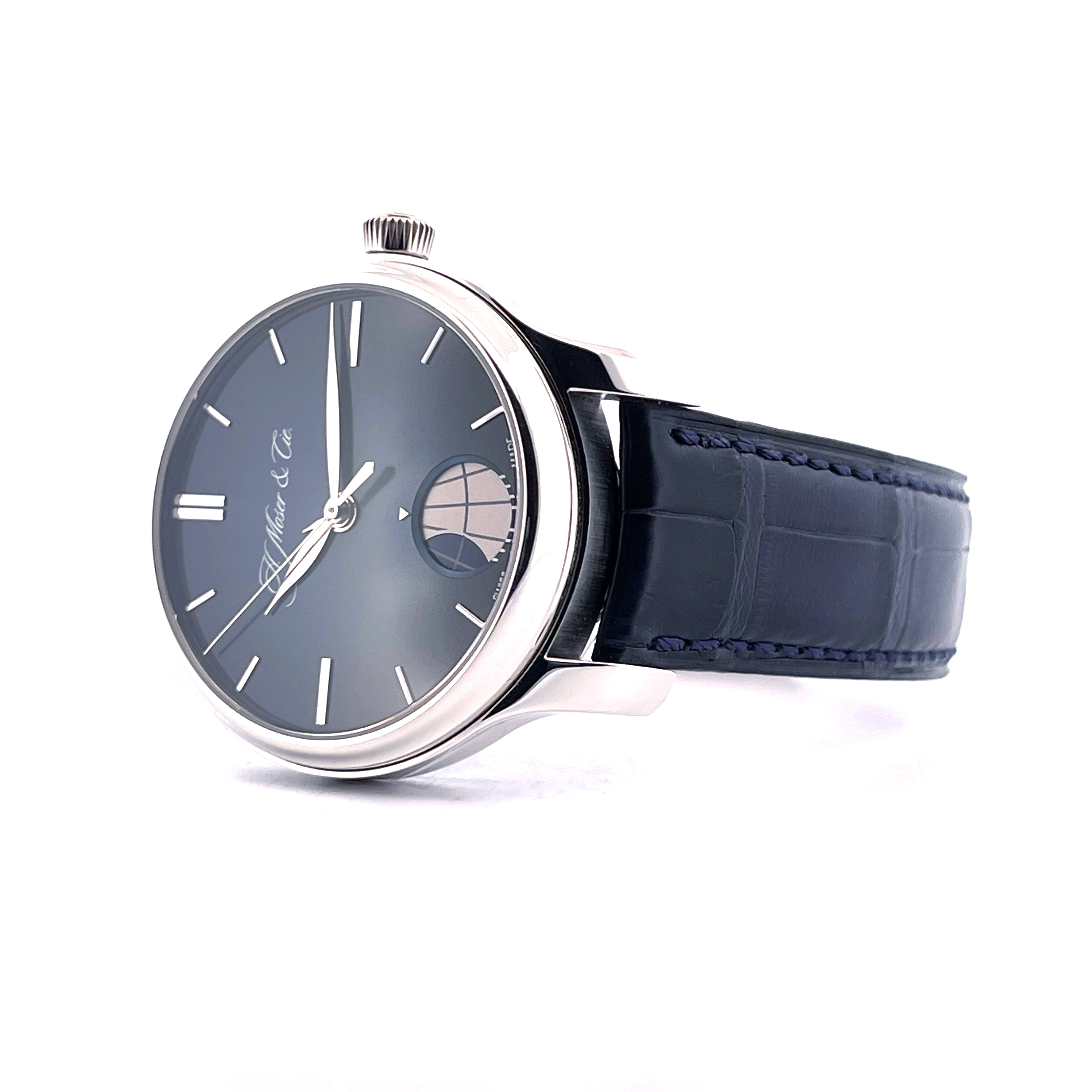 Moser - Endeavour Moon Platinum Blue / 2. Armband / Full Set / premium Condition / 2017 - [product_sku]