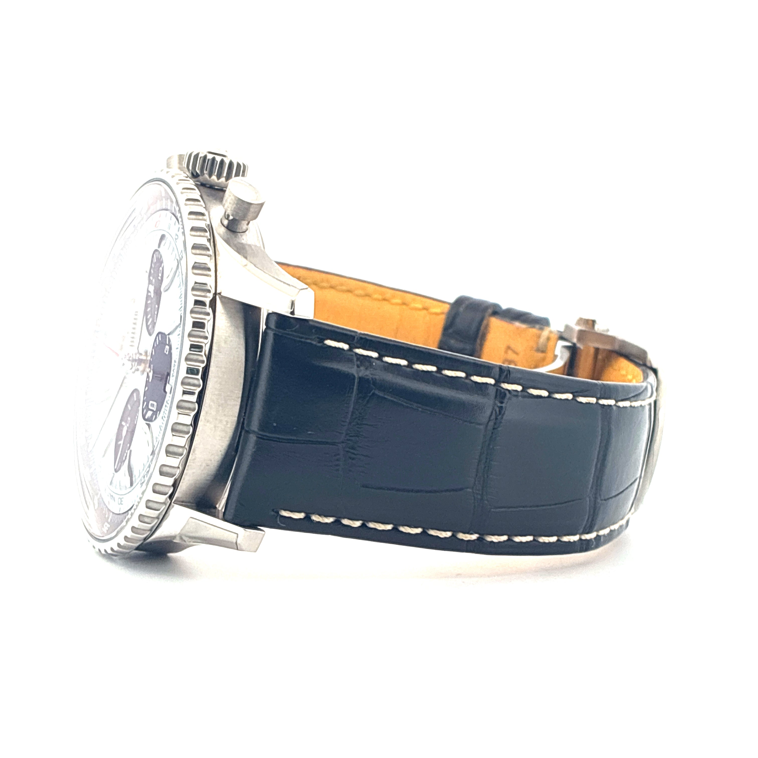 Breitling - Navitimer 1 B01 Chronograph 43 / Ice Dial / very good condt. / leather strap / Full-Set 2023 - [product_sku]