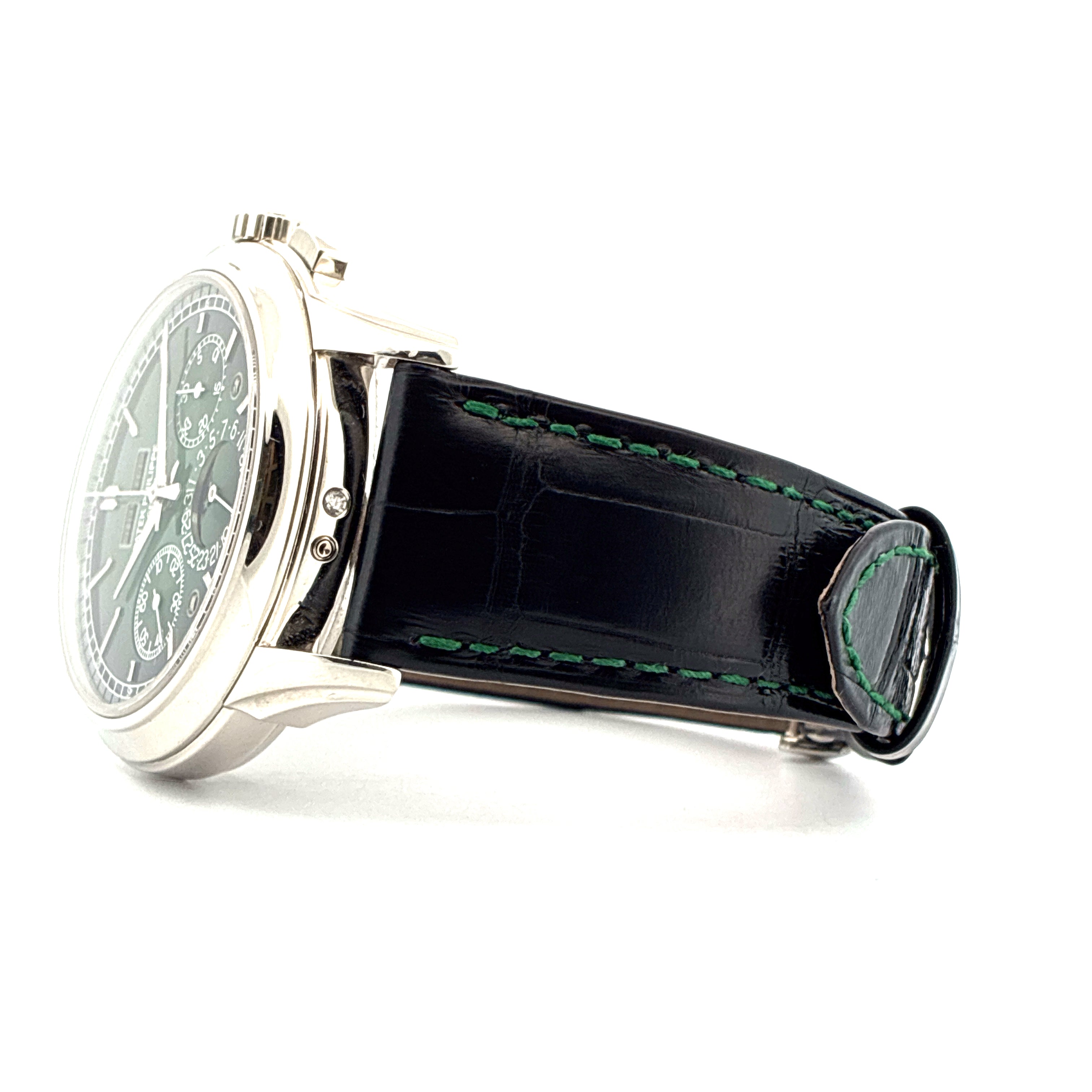 Perpetual Calendar / Platinum / Green Dial / Folding-Clasp / very good condt. / Pusher / Full-Set 2022
