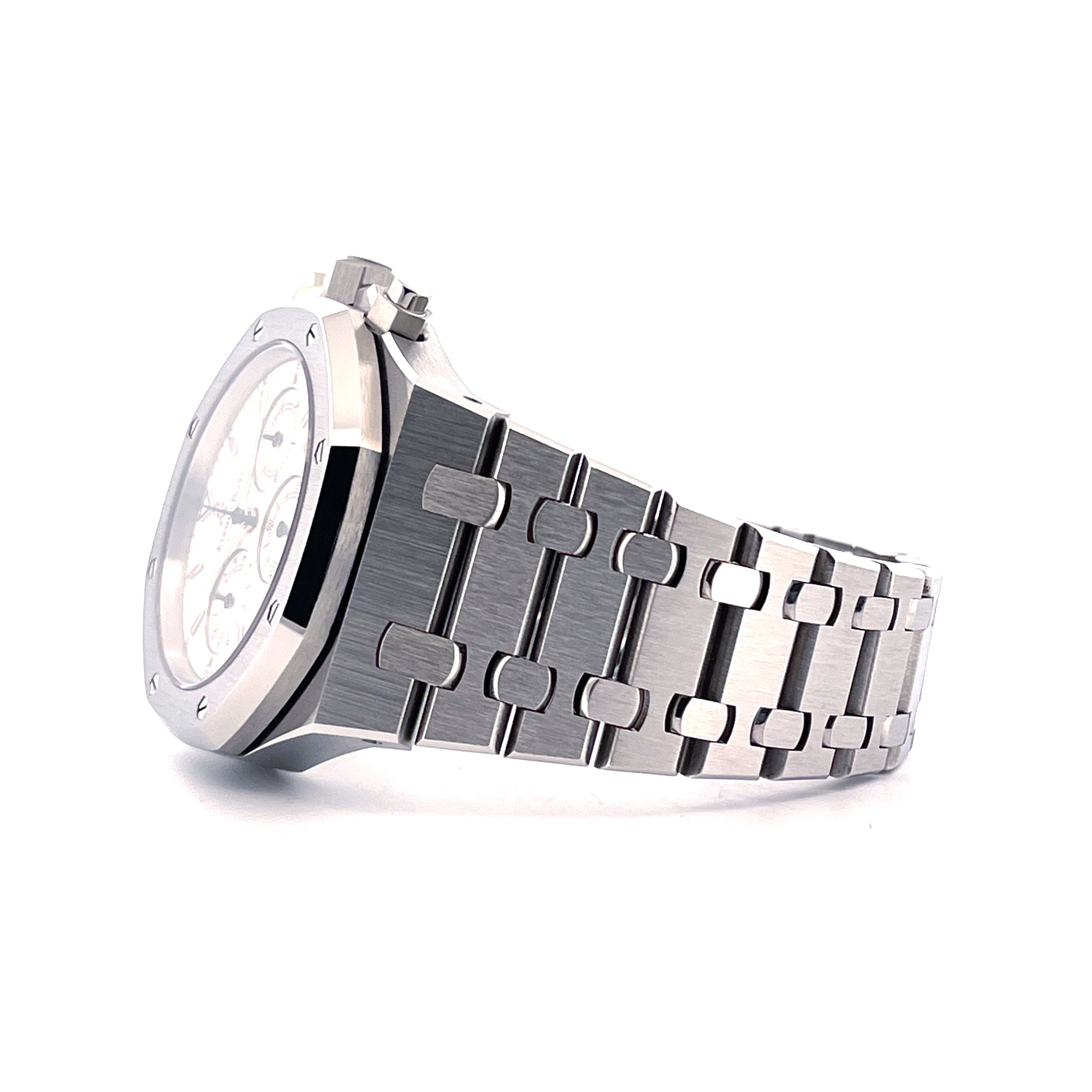 Royal Oak Chronograph / Small Tapisserie / White Dial / Large AP Service 2025 / Full-Set / 2001