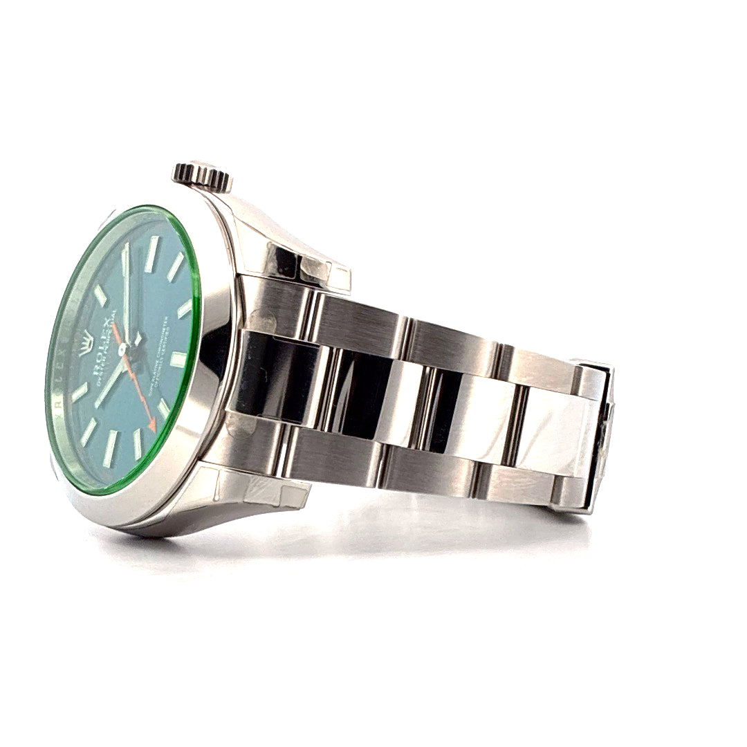 Milgauss / ungetragen / fully stickers / Z-Blue Dial / grünes Glas (2016)