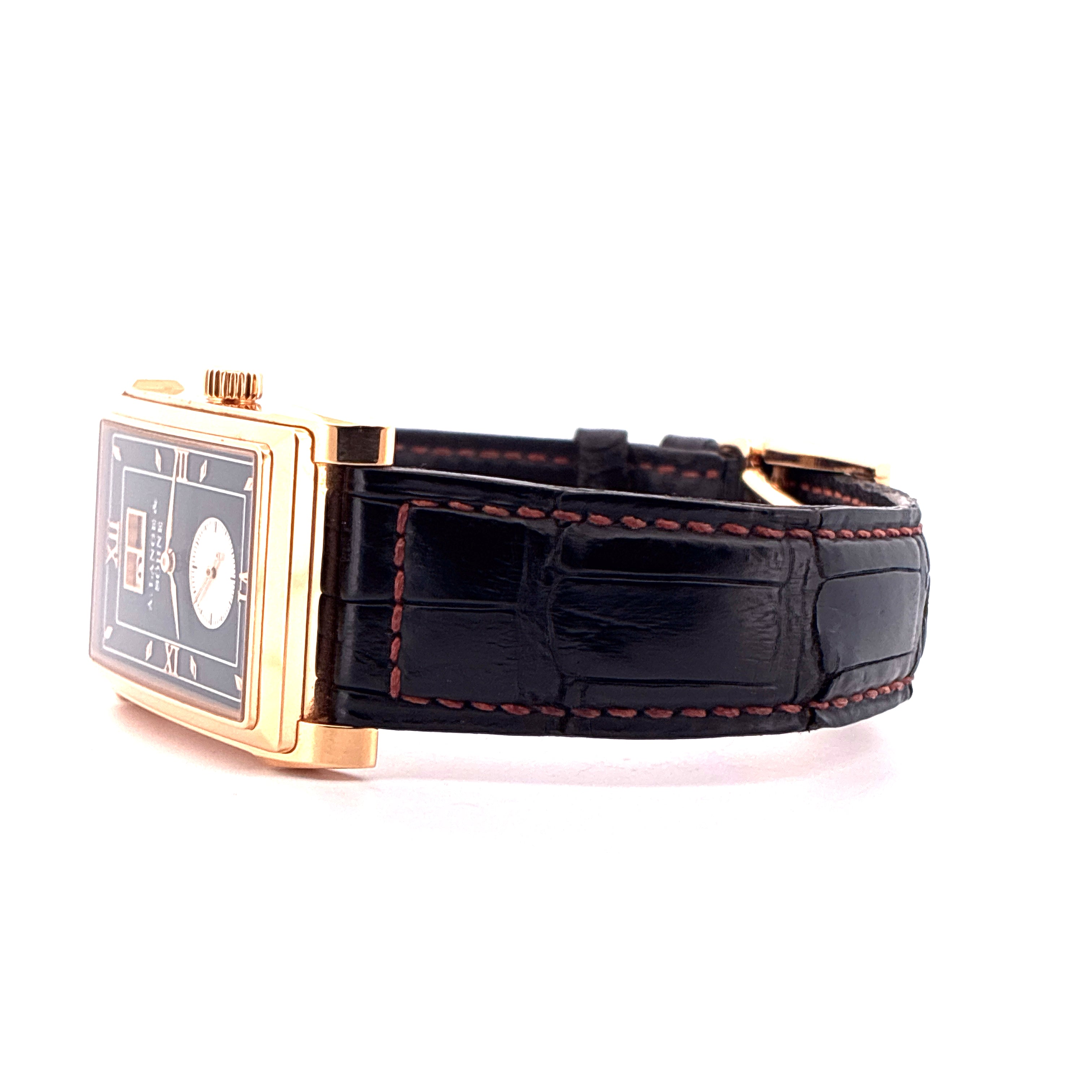 Cabaret / Folding clasp / Pin buckle / Panorama Date / Roségold / First Invoice / leather strap / Pusher / Black Dial Full-Set / 2003