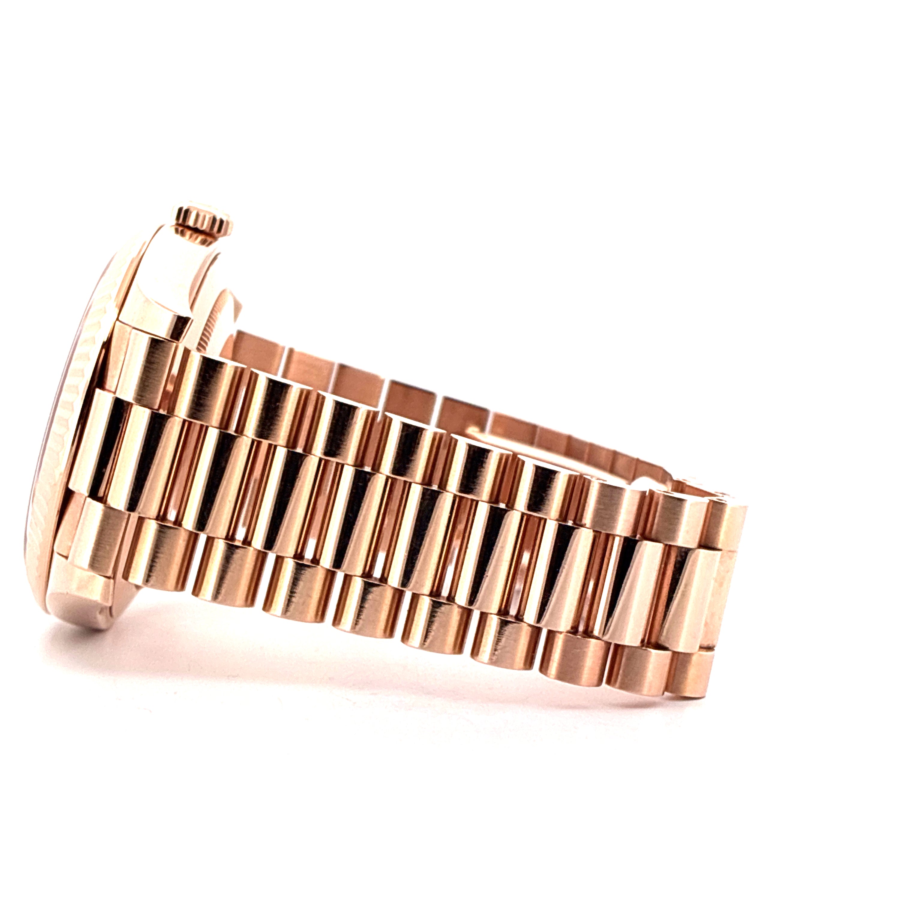Day-Date 40 / Roségold / Rolex Service 2025 / Invoice / Baguette Factory Set / Pink Dial / Full-Set 2021