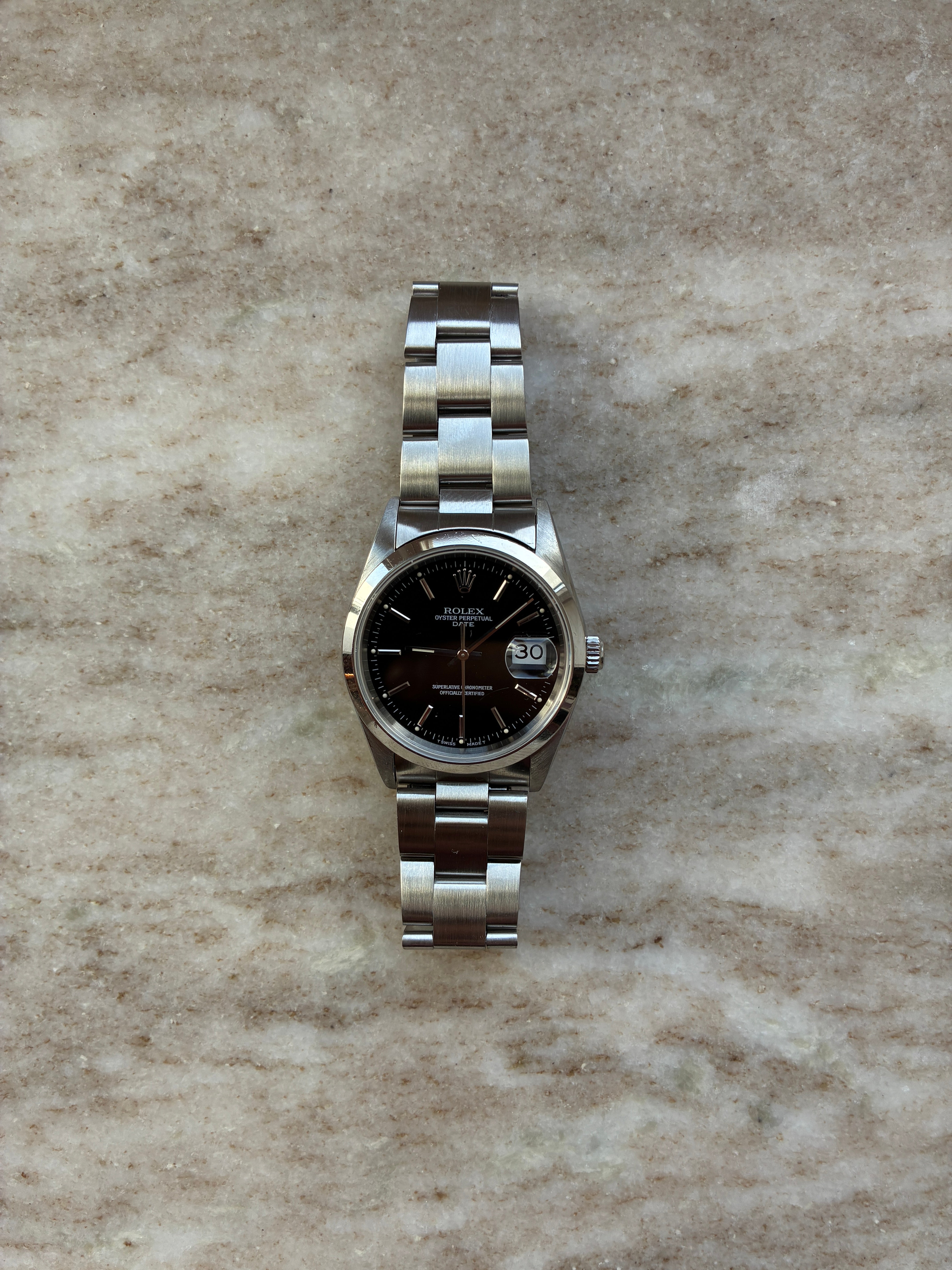 Oyster Perpetual Date 15200 Black Dial / Full Set / Service 2025 / Year 1995