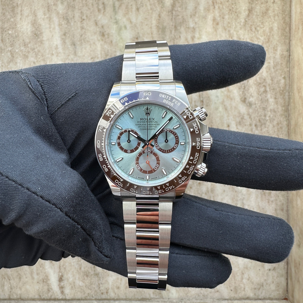 Daytona Platin 126506 Ice Blue / unpolshed / Full Set & all Links / 2025