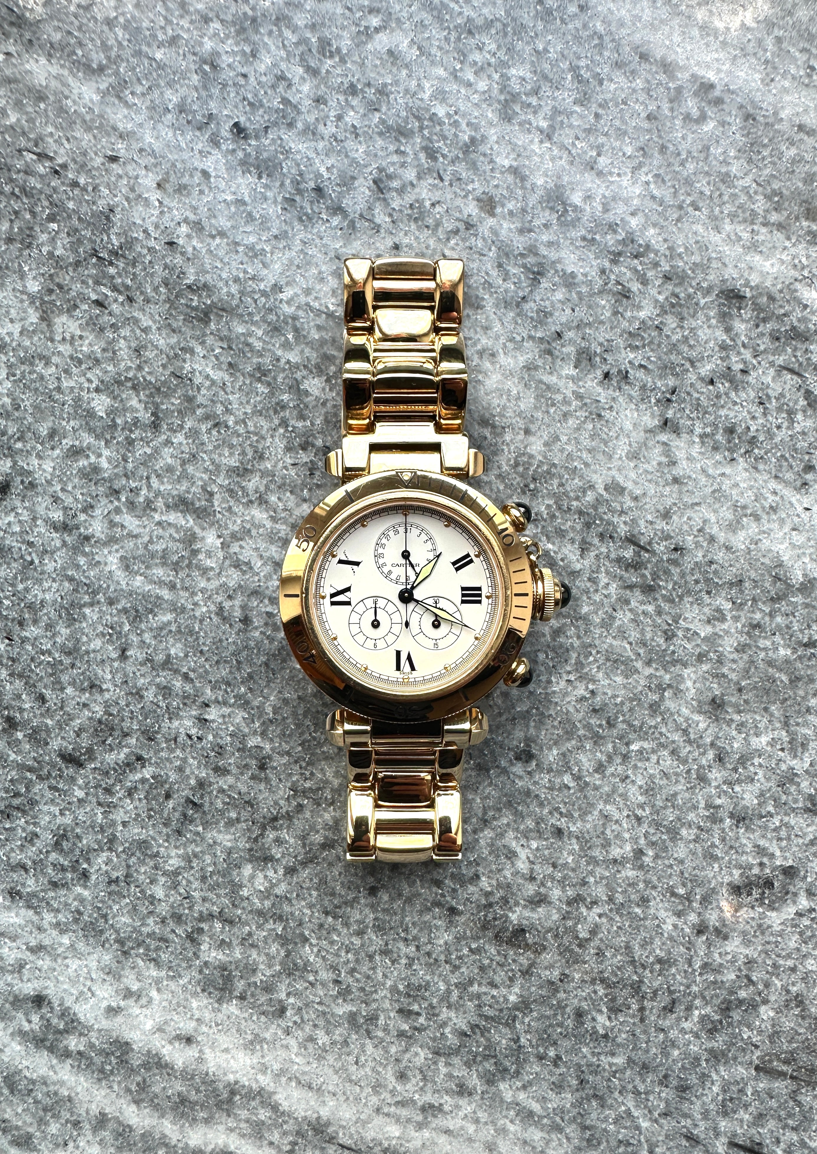Pasha 35mm Chronograph 18k Full-Gold