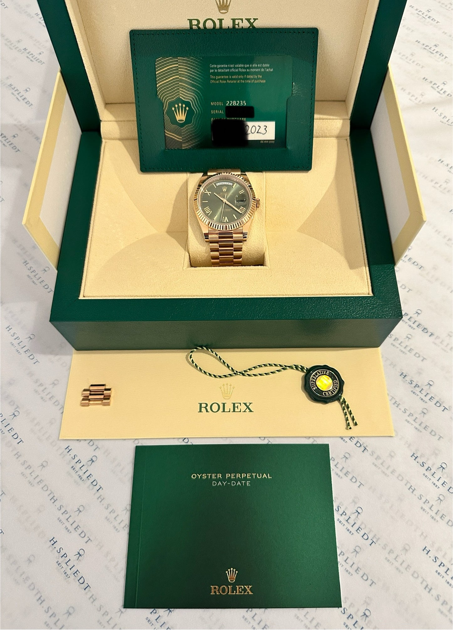 Rolex Day-Date 40 Roségold Green (2023)
