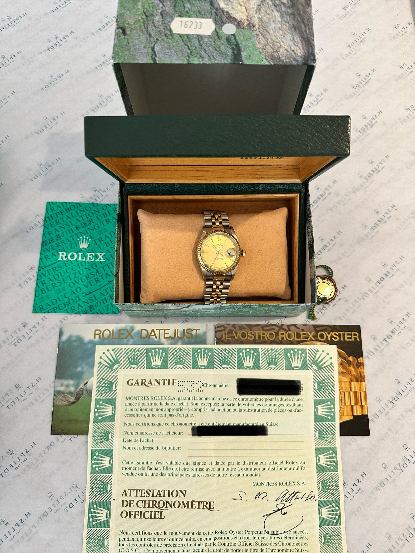 Rolex - Rolex Datejust 36 Gold Dial Jubilee (1995) Premium Set - [product_sku]