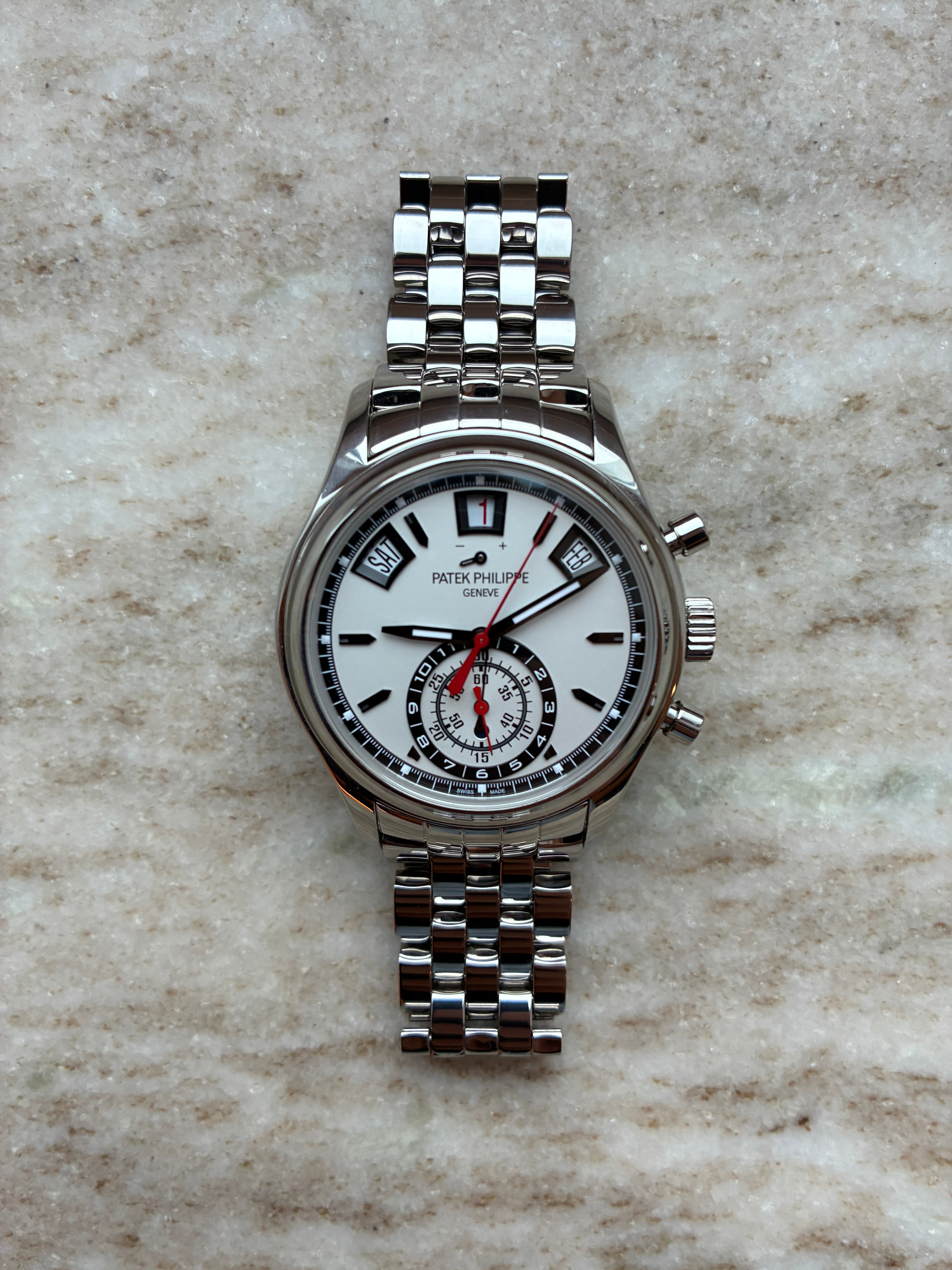 Annual Calendar Chronograph 47.100 € White Dial / Full-Set / 2015