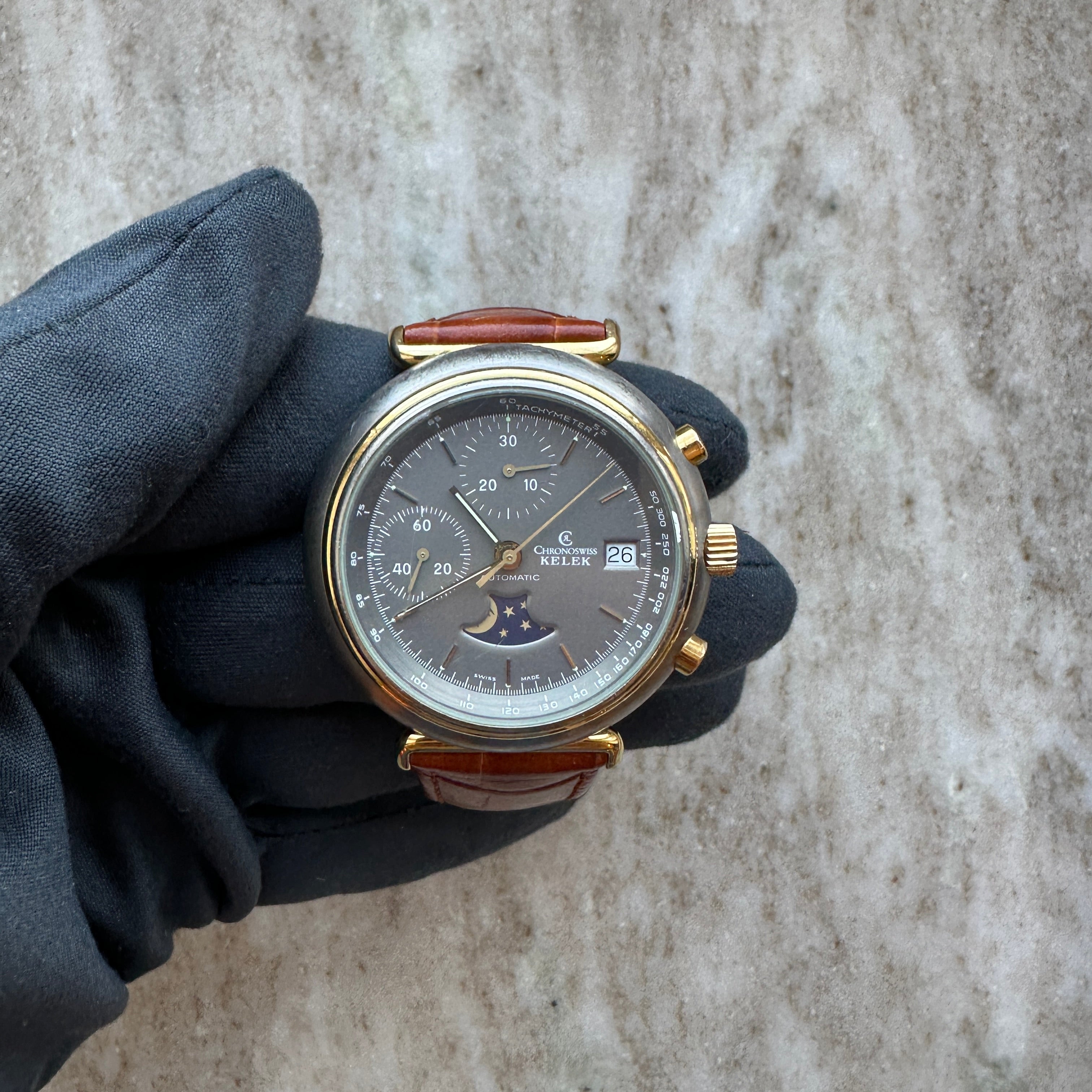 Chronoswiss - Kelek Chronograph Titan Gold 40 mm / Full Set / very good Condition / 1989 - [product_sku]