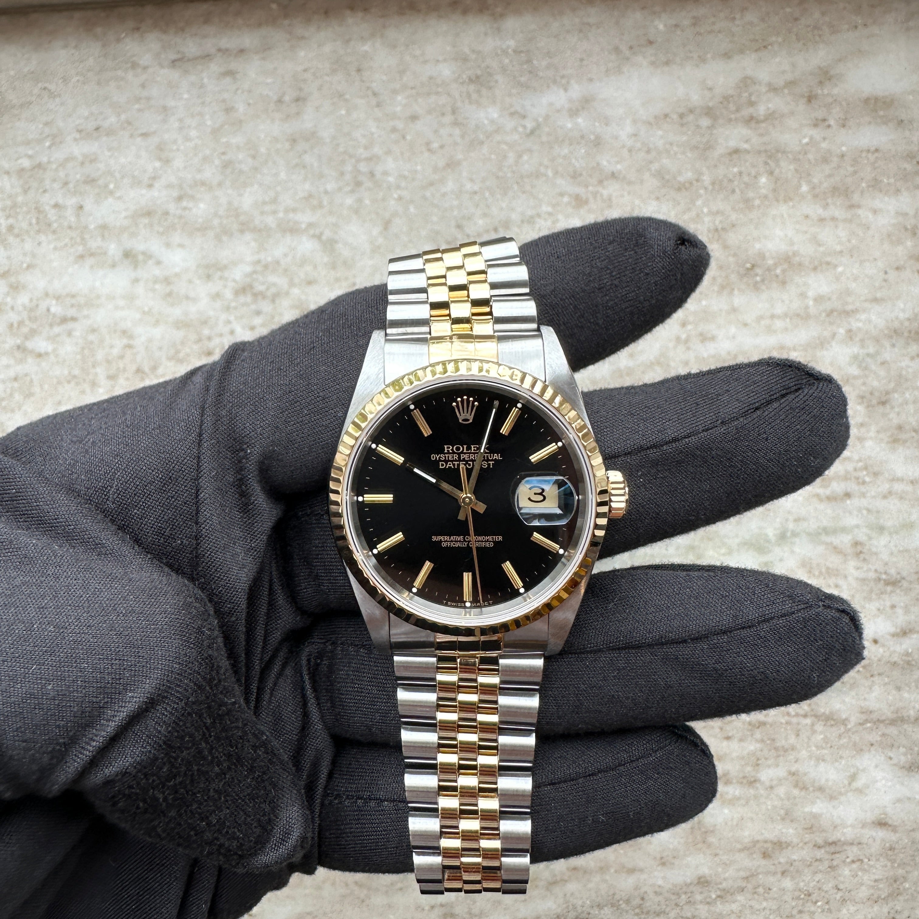 Datejust 36 / Bicolor / Black Dial / Rolex Service 2022 / 2000-2001