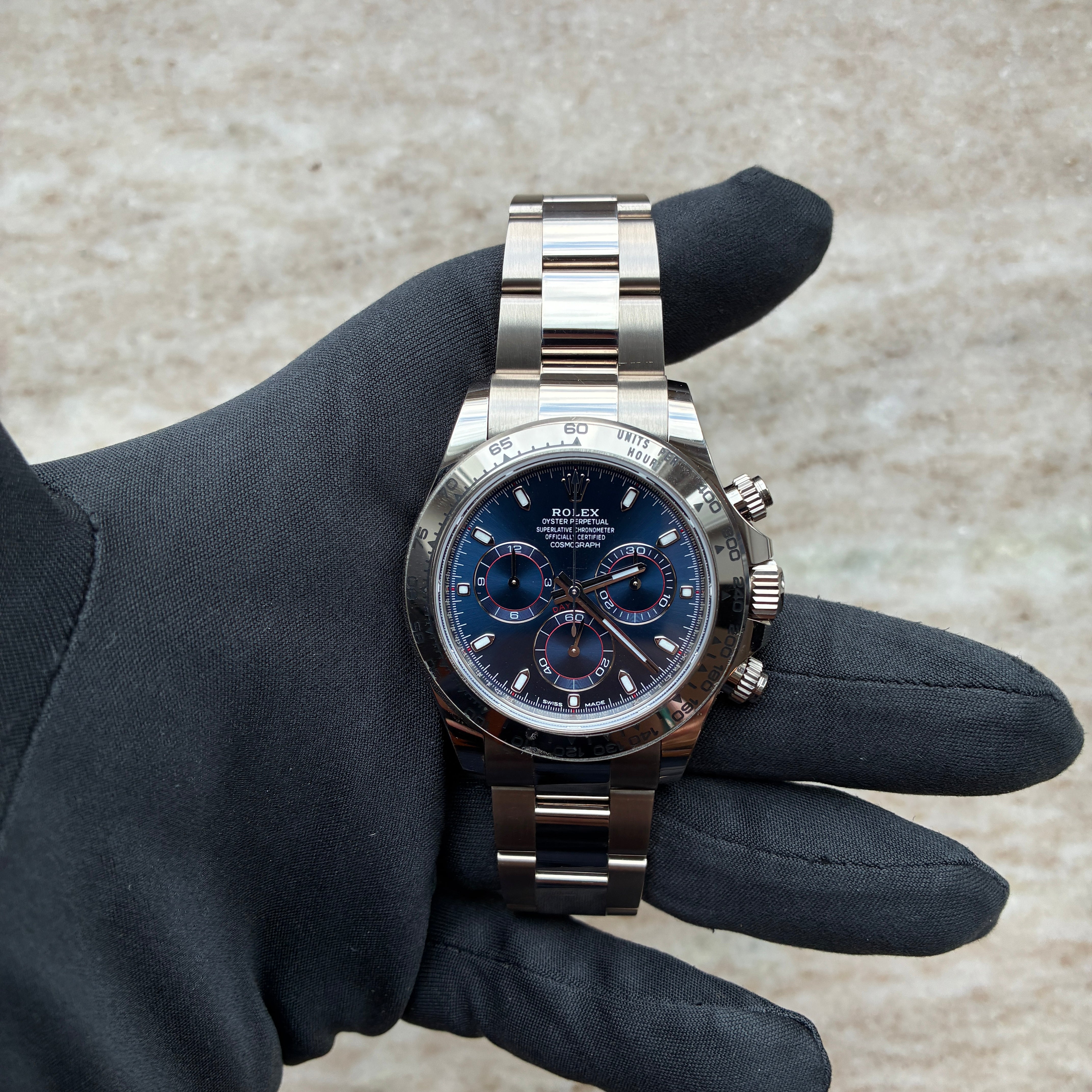 Daytona / very good condt. / Blue Dial / Whitegold / Full links / 19cm wristsize / Full-Set 2021