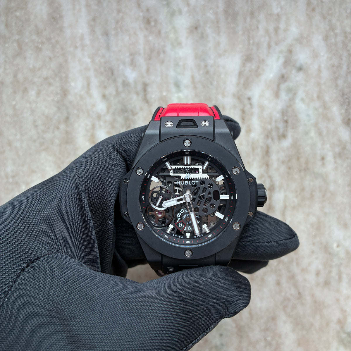 Big Bang Meca-10 / very good condt. / Rainbow strap / 10 days power reserve / skeleton / E-Warranty