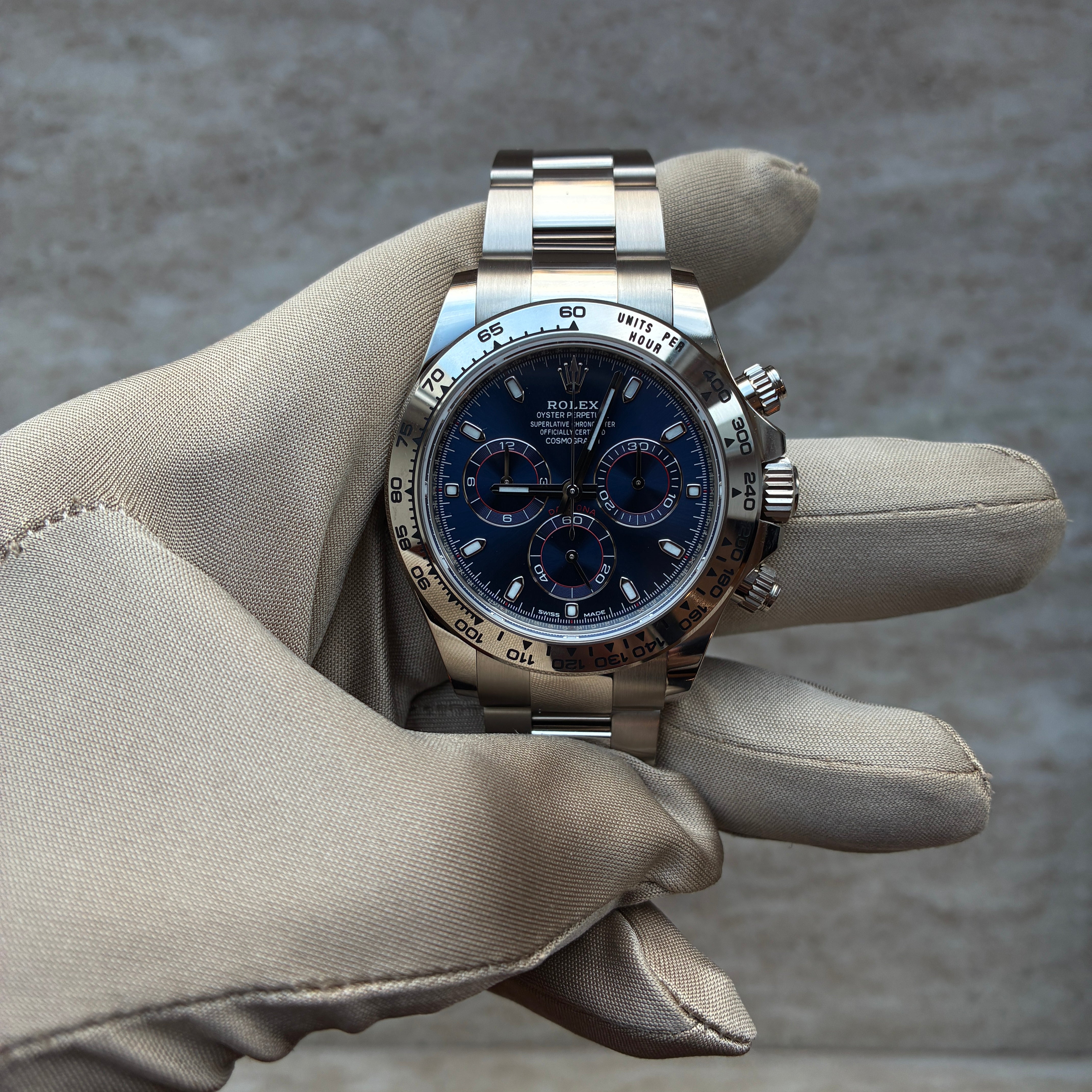 Rolex - Daytona / Whitegold / Blue Dial / Very good condt. / Box & Papers 2021 - [product_sku]