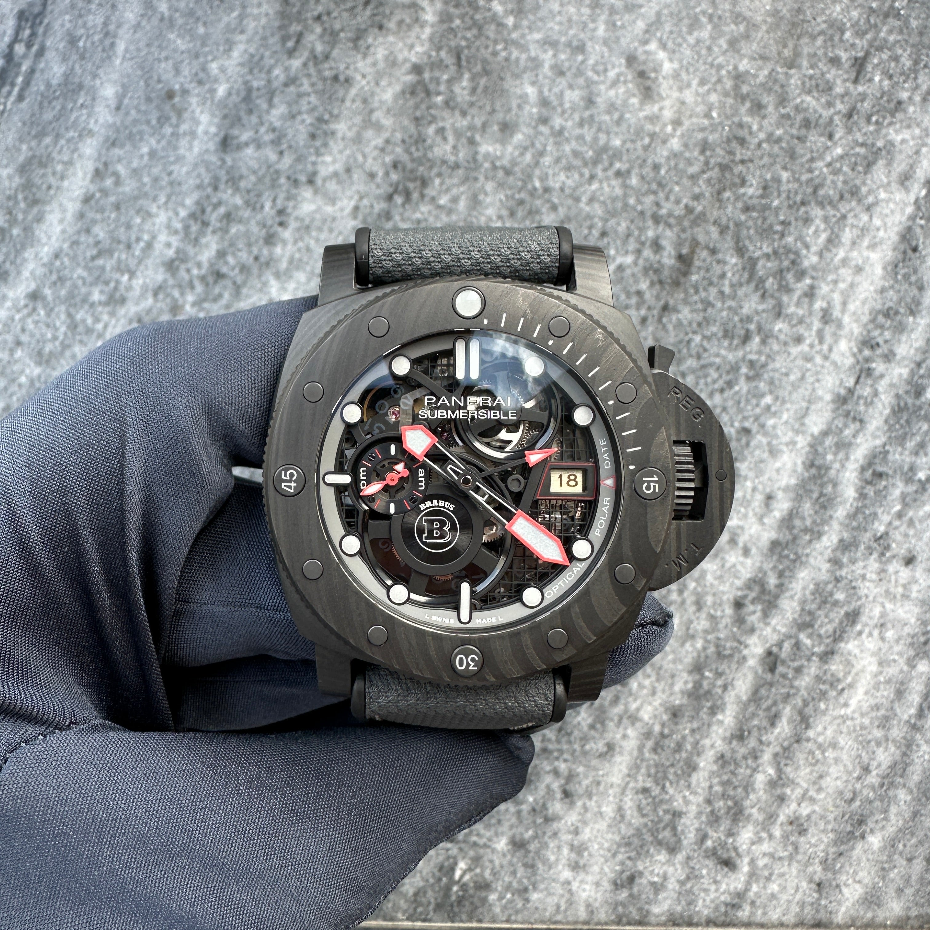 Submersible Carbotec S Brabus Black Ops Pam01240 / Limited Edition 1 of 100 / like new / Full Set + 2nd Strap / Firenze 2022