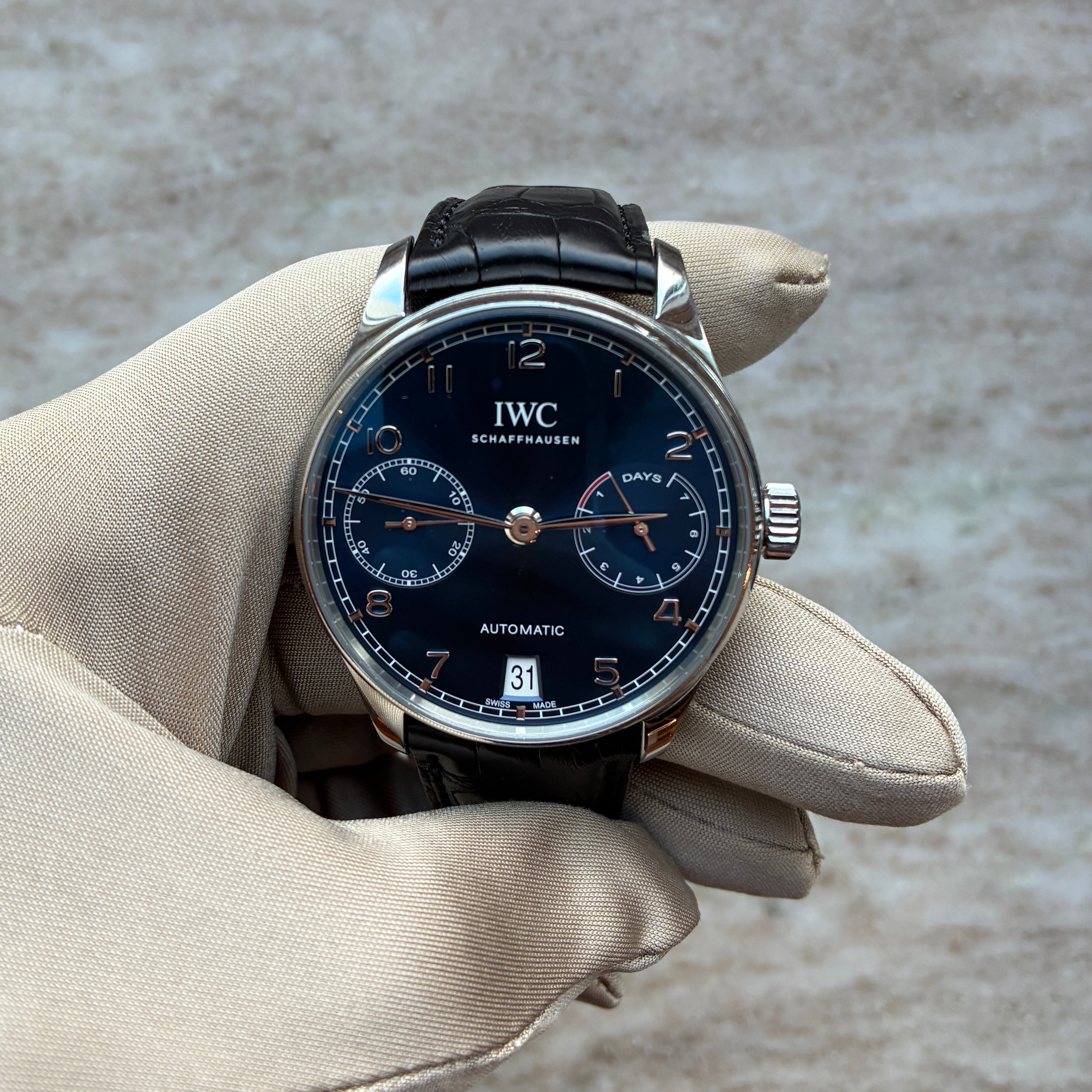 IWC - Portugieser / Folding clasp / Automatik / Blue Dial / watch only / 2 Years Warranty - [product_sku]