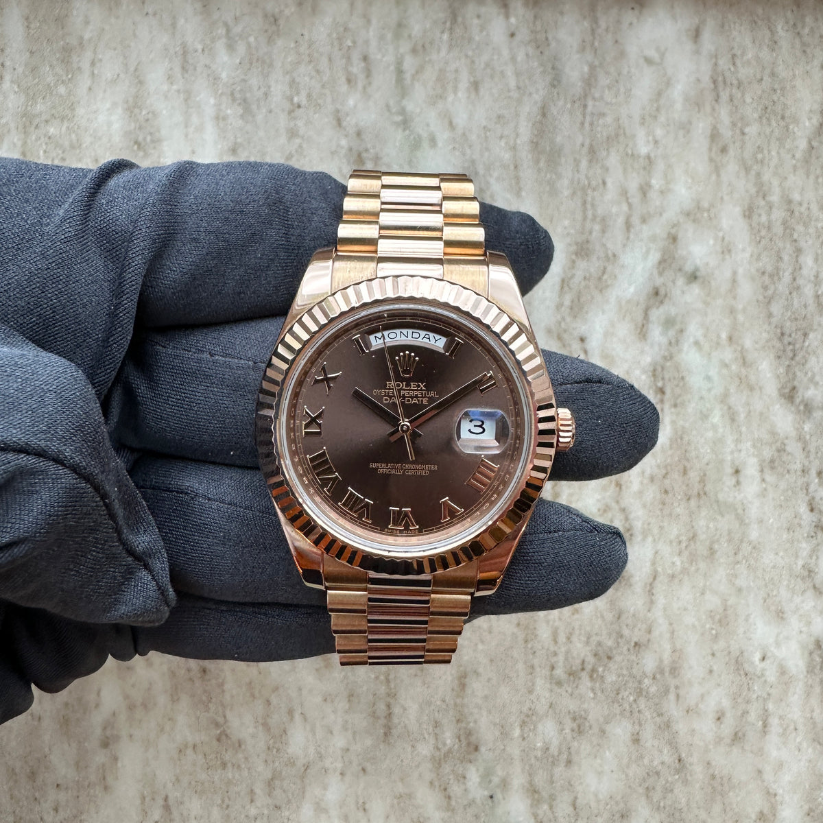 Day-Date II Brown Dial 218235 / 41 mm / Box and Paper / 2015