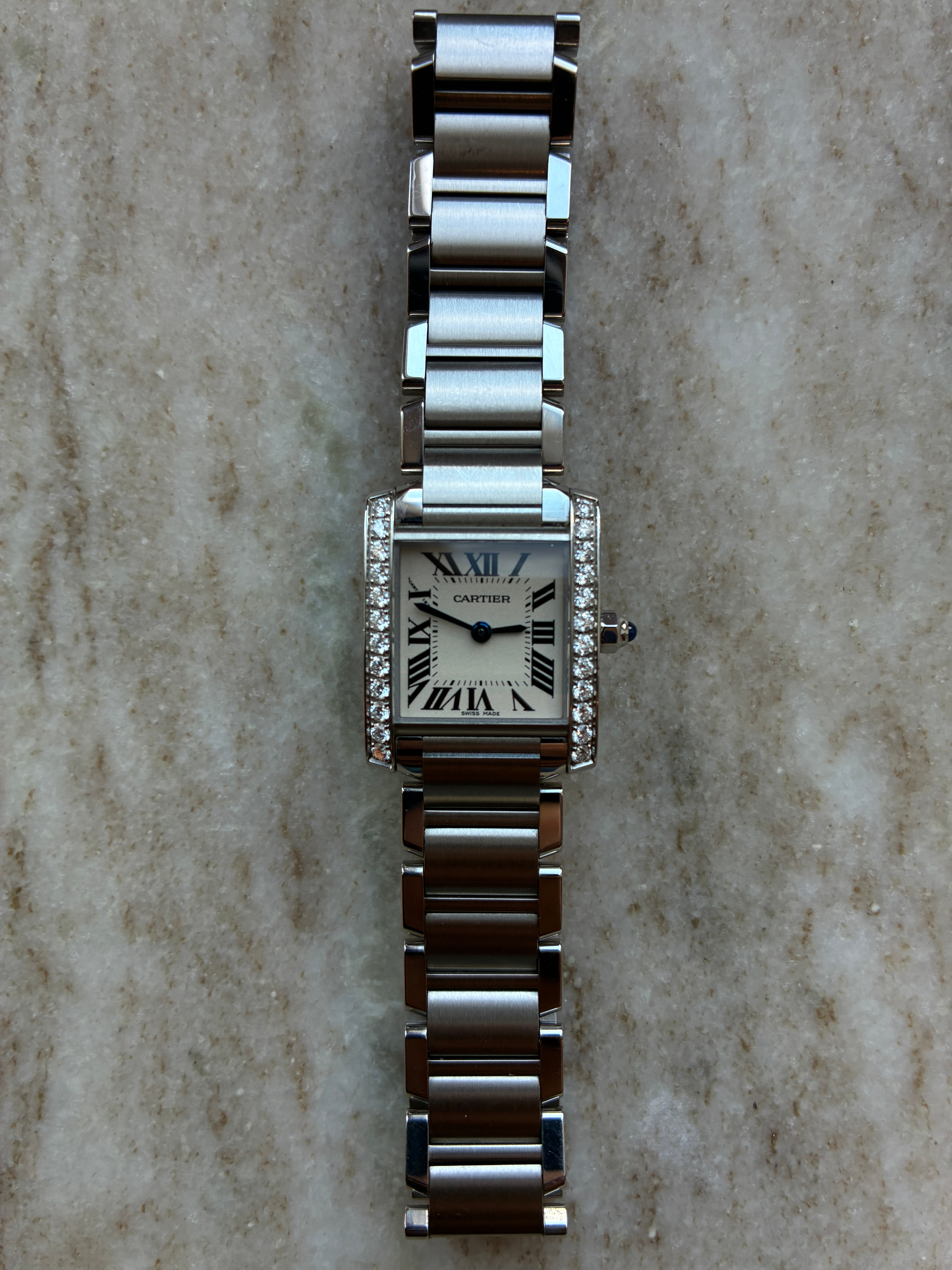 Cartier Tank Française / Edelsteinbesetzt / Full-Set / 2021